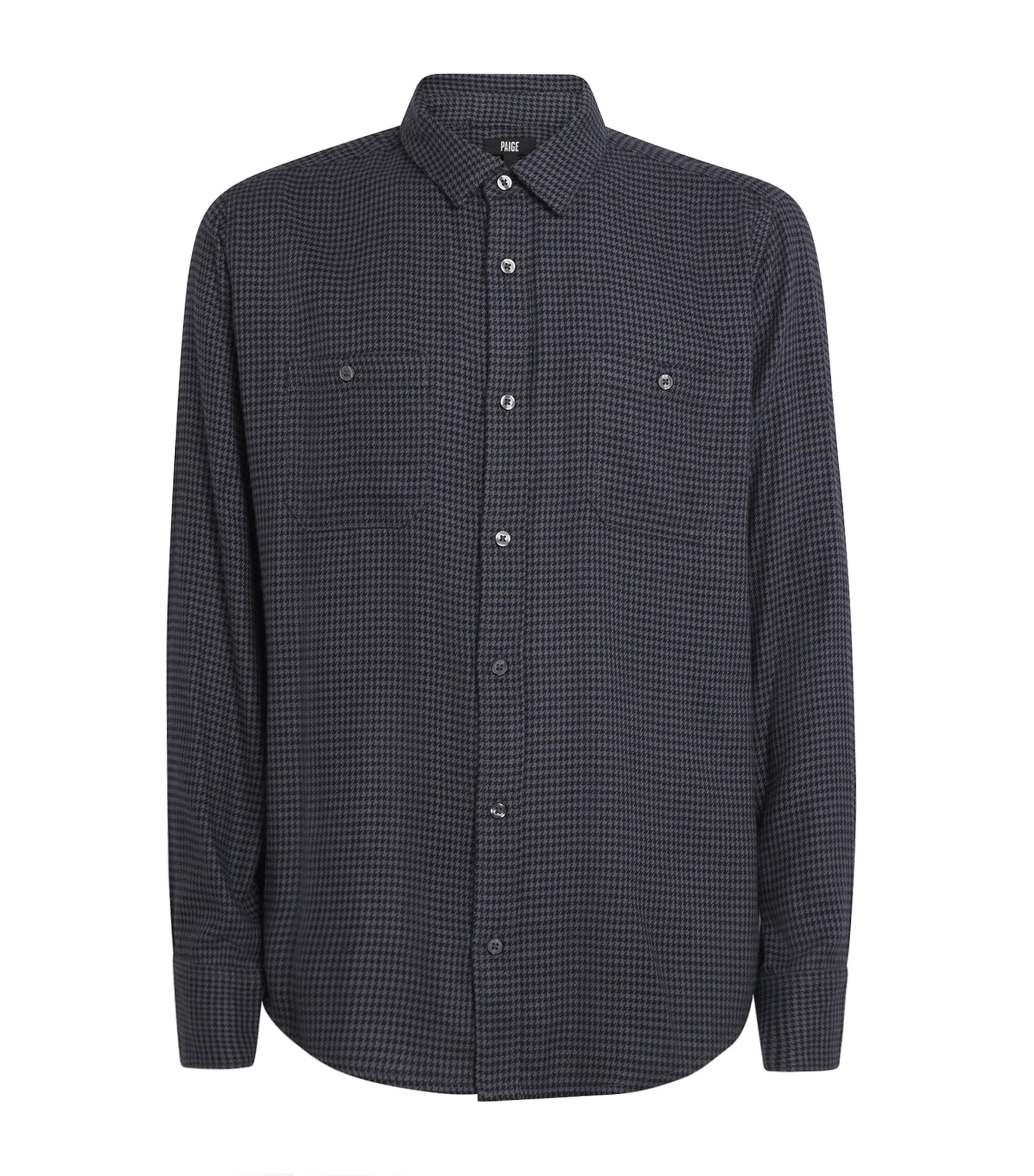 Cotton-Blend Check Everett Shirt DARK NAVY / BLUE ASH Image 1