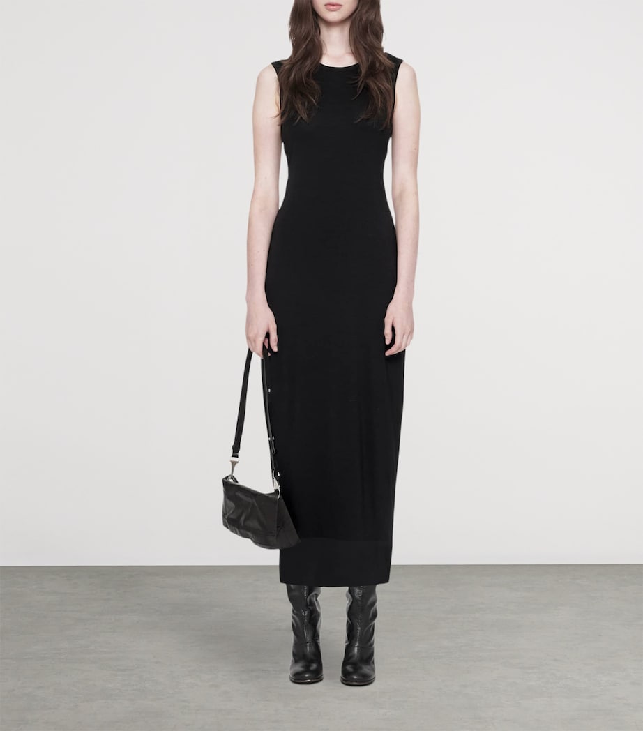 AllSaints Womens Jersey Ilia Midi Dress Black Image 2