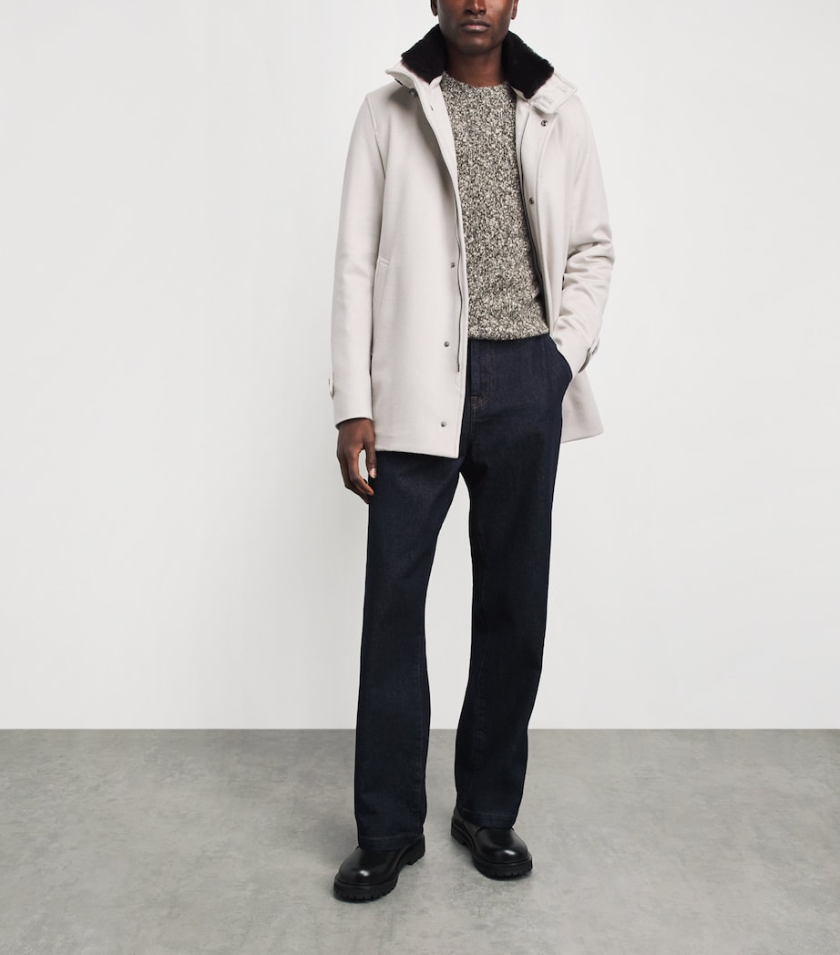 Herno Mens Cashmere Padded Overcoat Chantilly Image 2