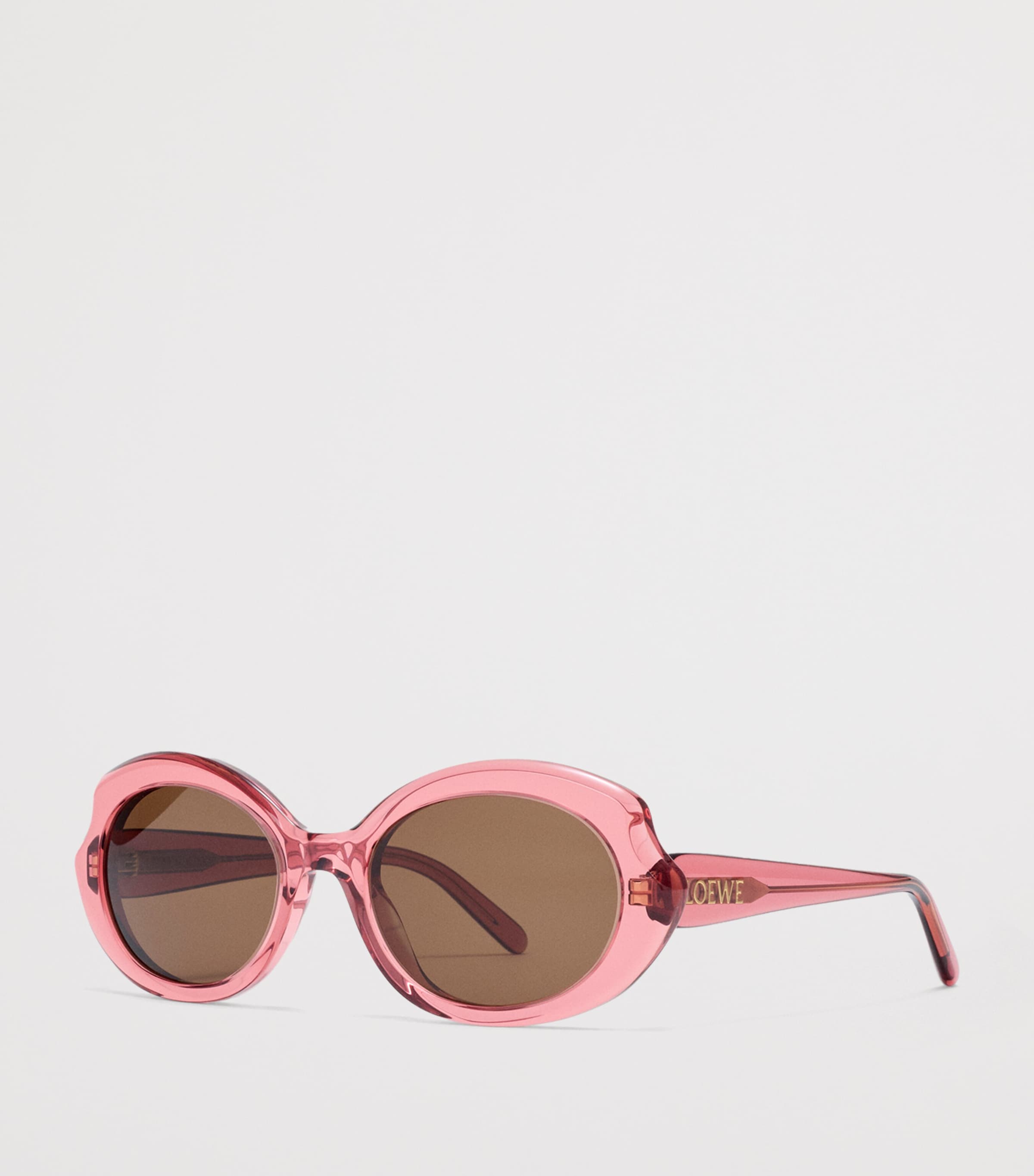LOEWE Mini Oval Sunglasses Transparent Coral Image 2
