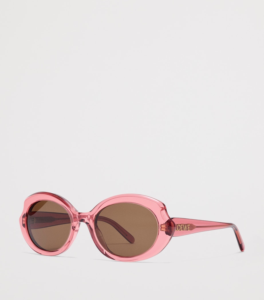LOEWE Mini Oval Sunglasses Transparent Coral Image 2