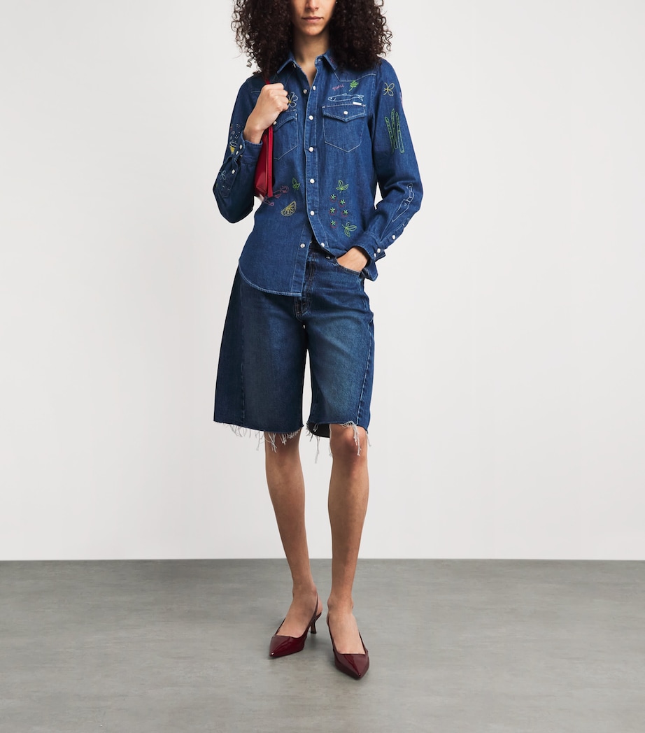 MOTHER Womens The Half-Pipe Denim Shorts Dybma Did You Brin Image 2
