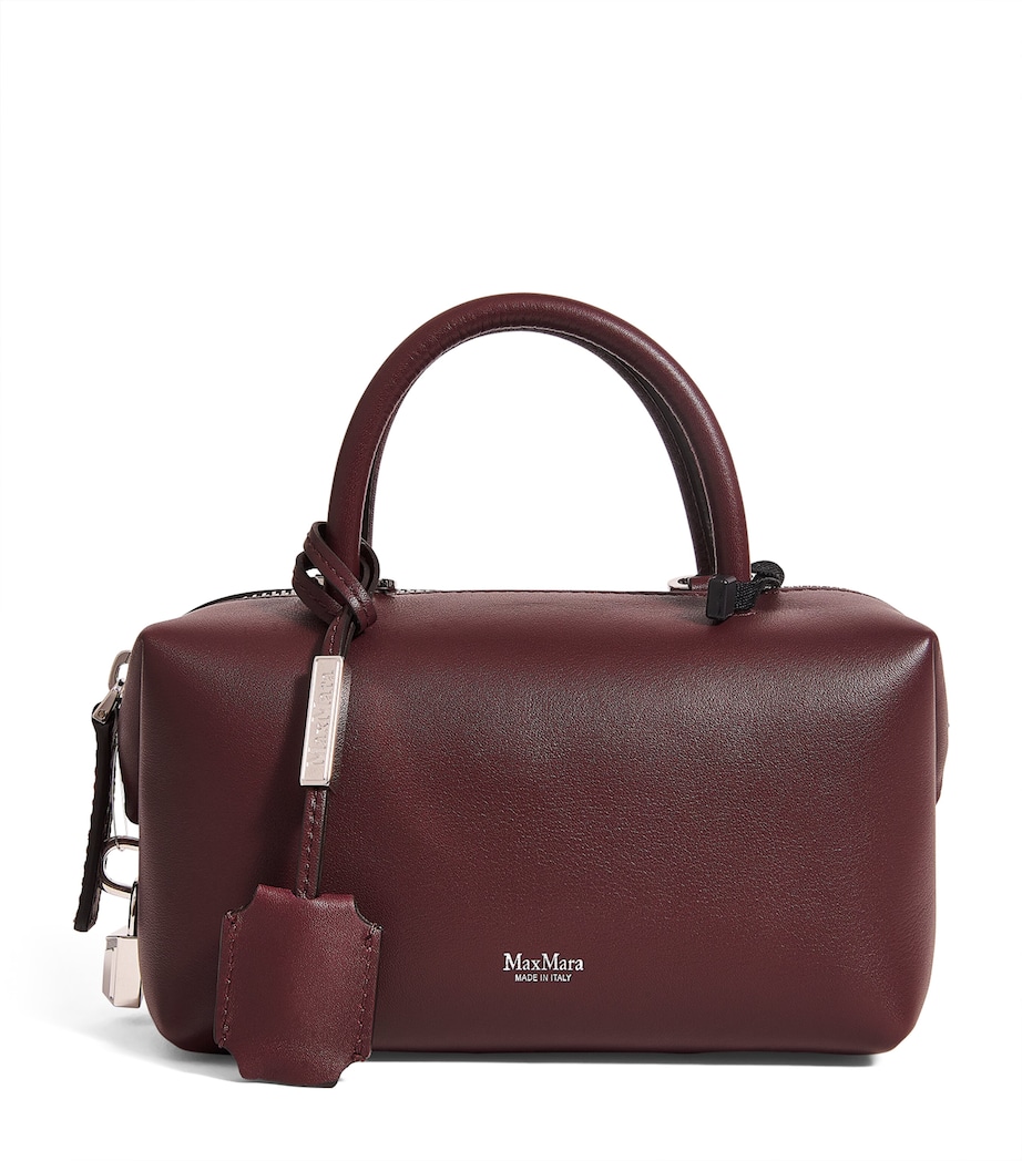 Small Leather Bowler Bag BORDEAUX Image 1