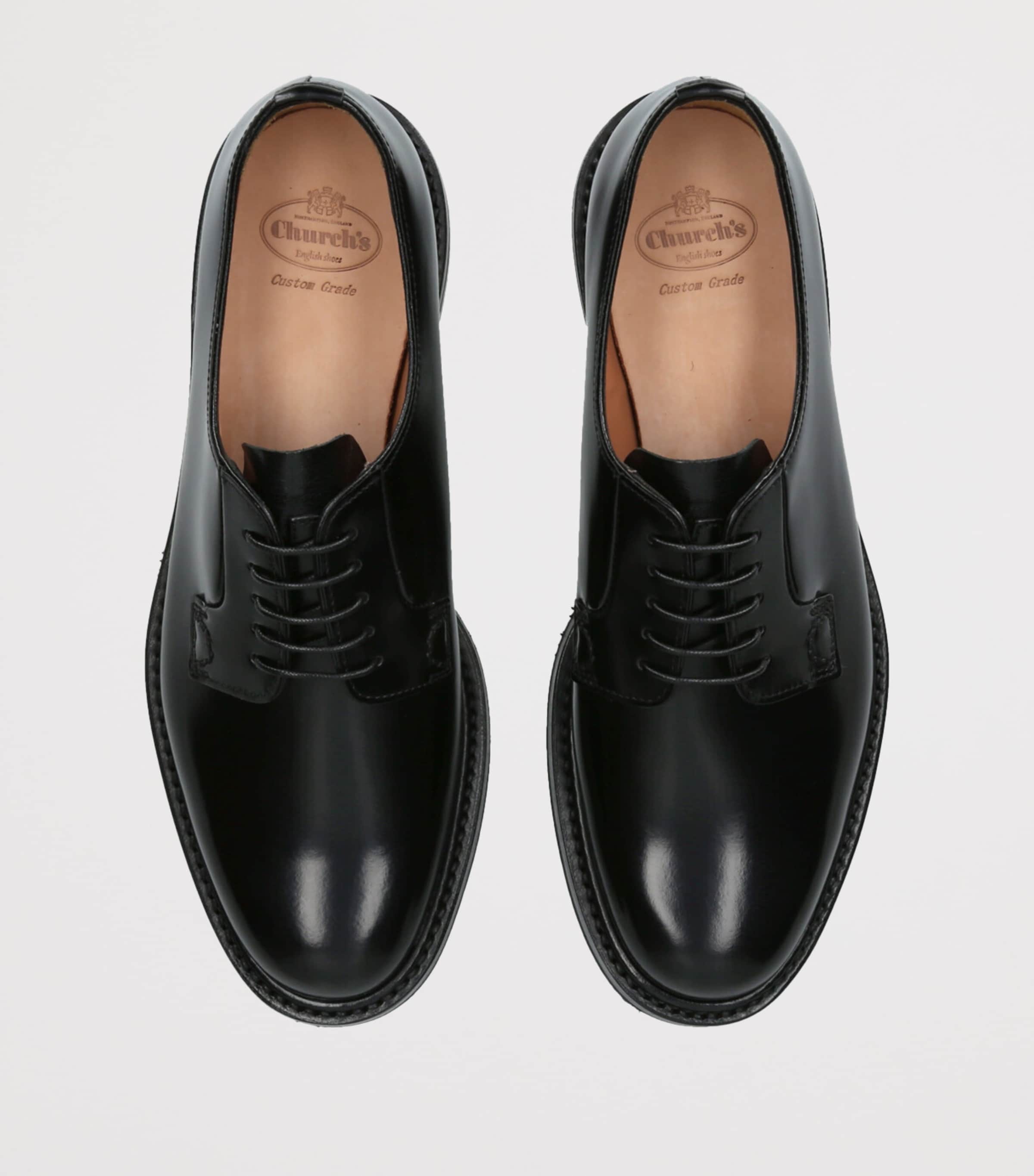Leather Shannon Derby Shoes BLACK Image 4