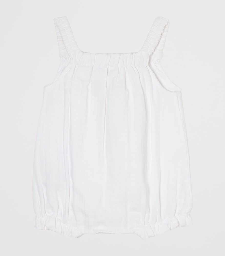 Burberry Kids Cotton Thomas Bear Playsuit and Hat Set (1-18 Months) White Image 3