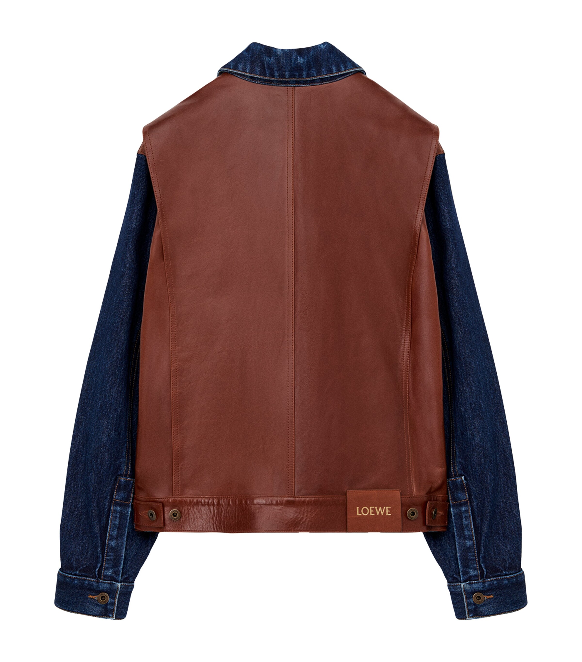 Leather-Denim Hybrid Jacket RAW DENIM Image 3