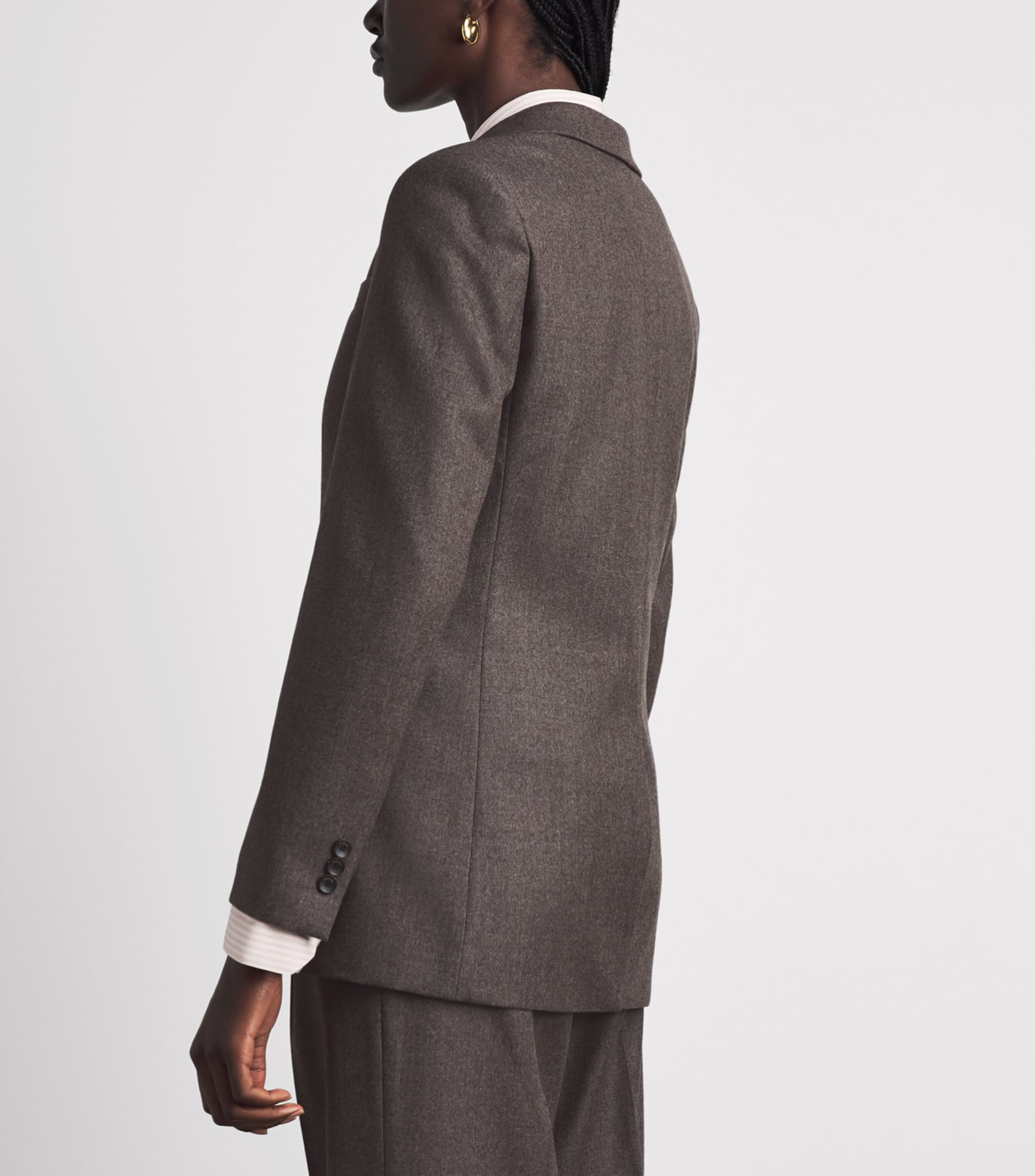 Sandro Paris Womens Wool Single-Breasted Blazer Greige Image 5