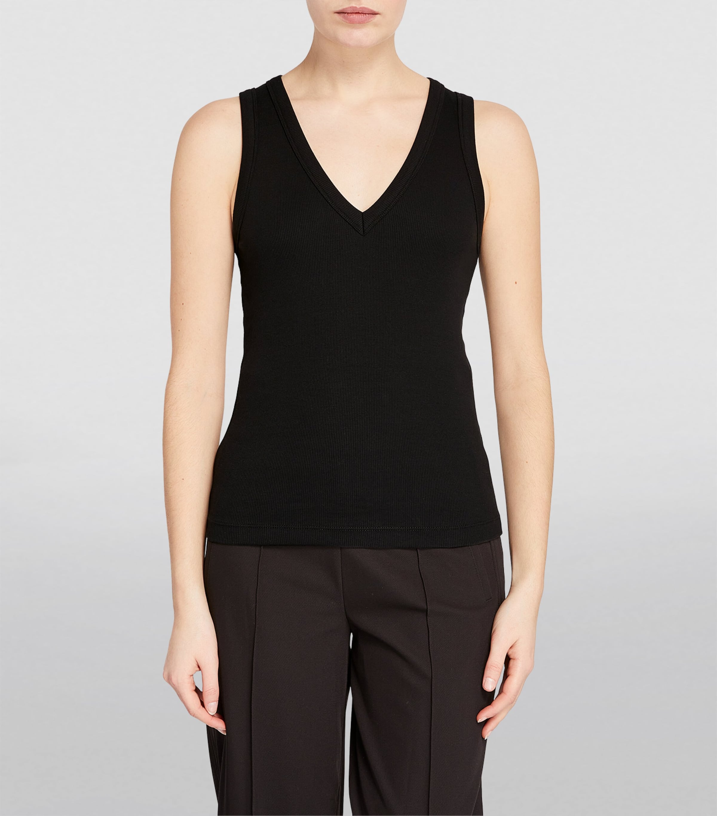 V-Neck Ribbed Ultimate Vest BLACK Image 2