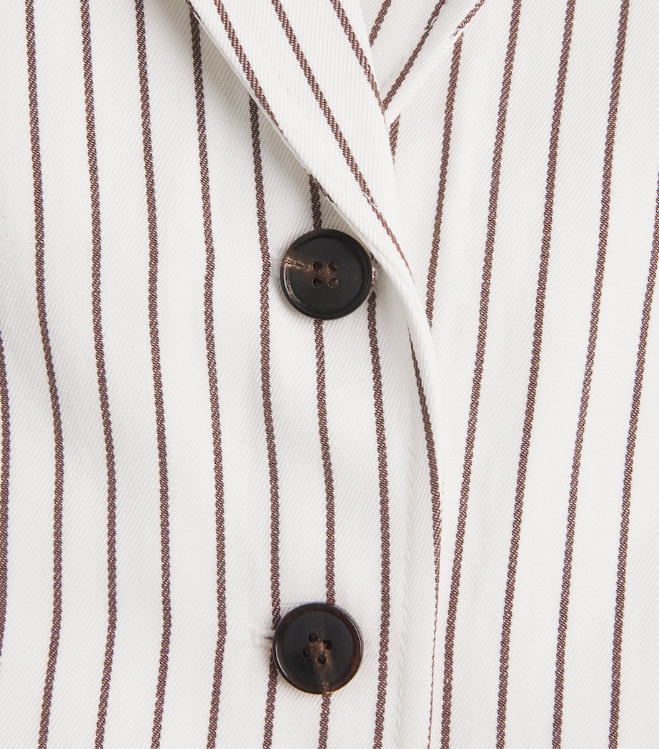 ME+EM Womens Stripe Sleeveless Blazer Ivory/cinnamon Brown Image 6