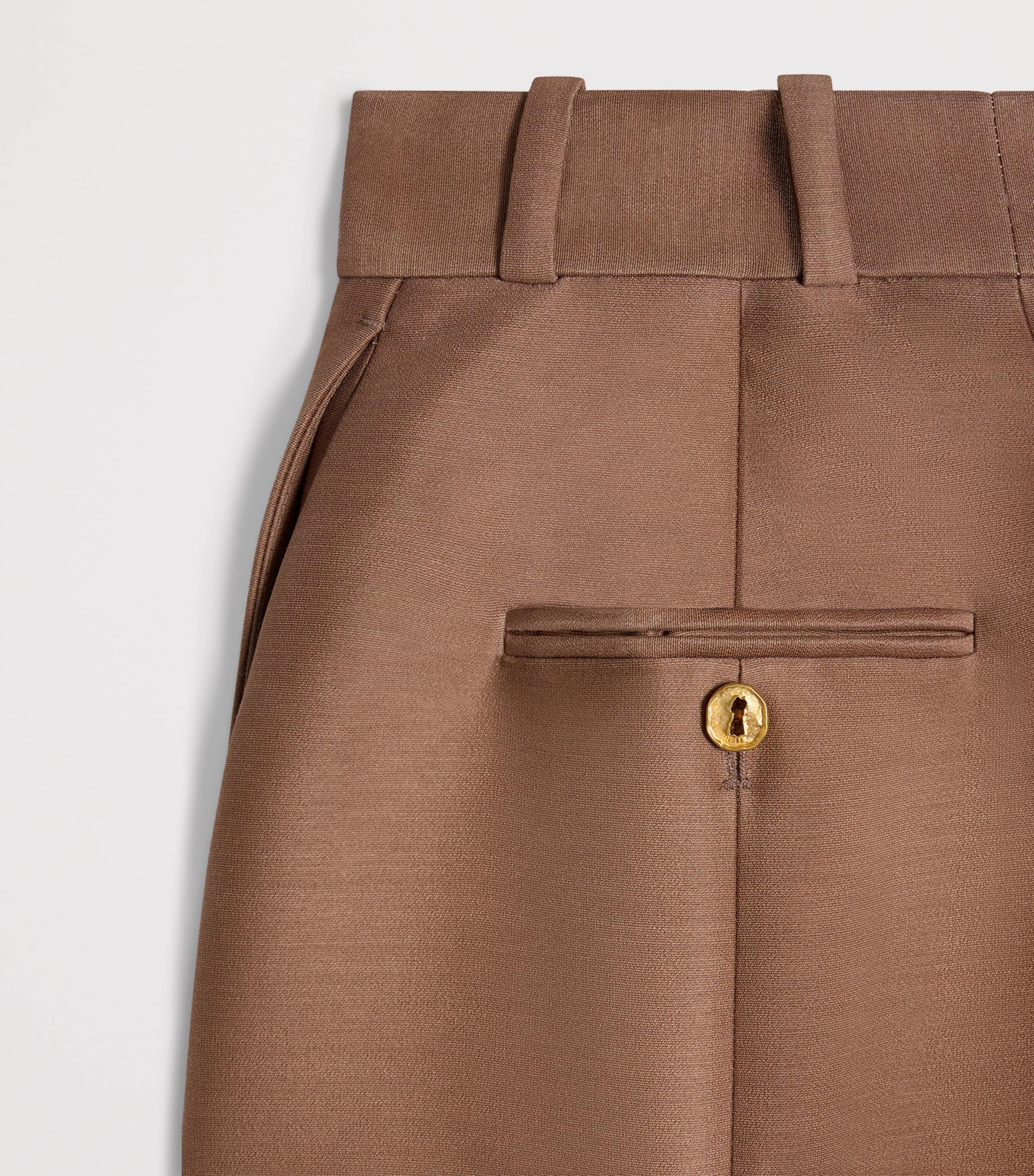 Schiaparelli Womens Wool-Silk Demi-Lune Trousers Dark Brown Image 6