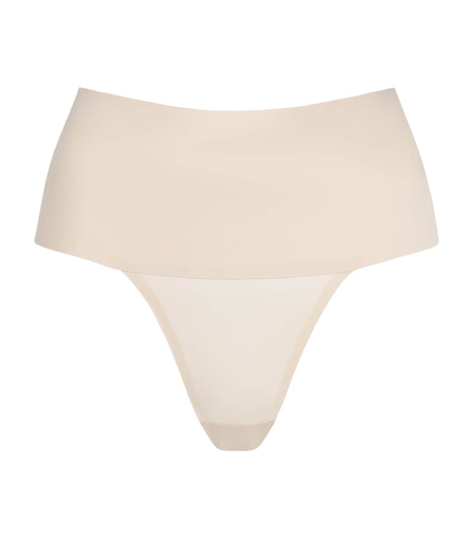 SPANX Womens SPANXsupersmooth Undie-tectable Thong Toasted Coconut Image 1