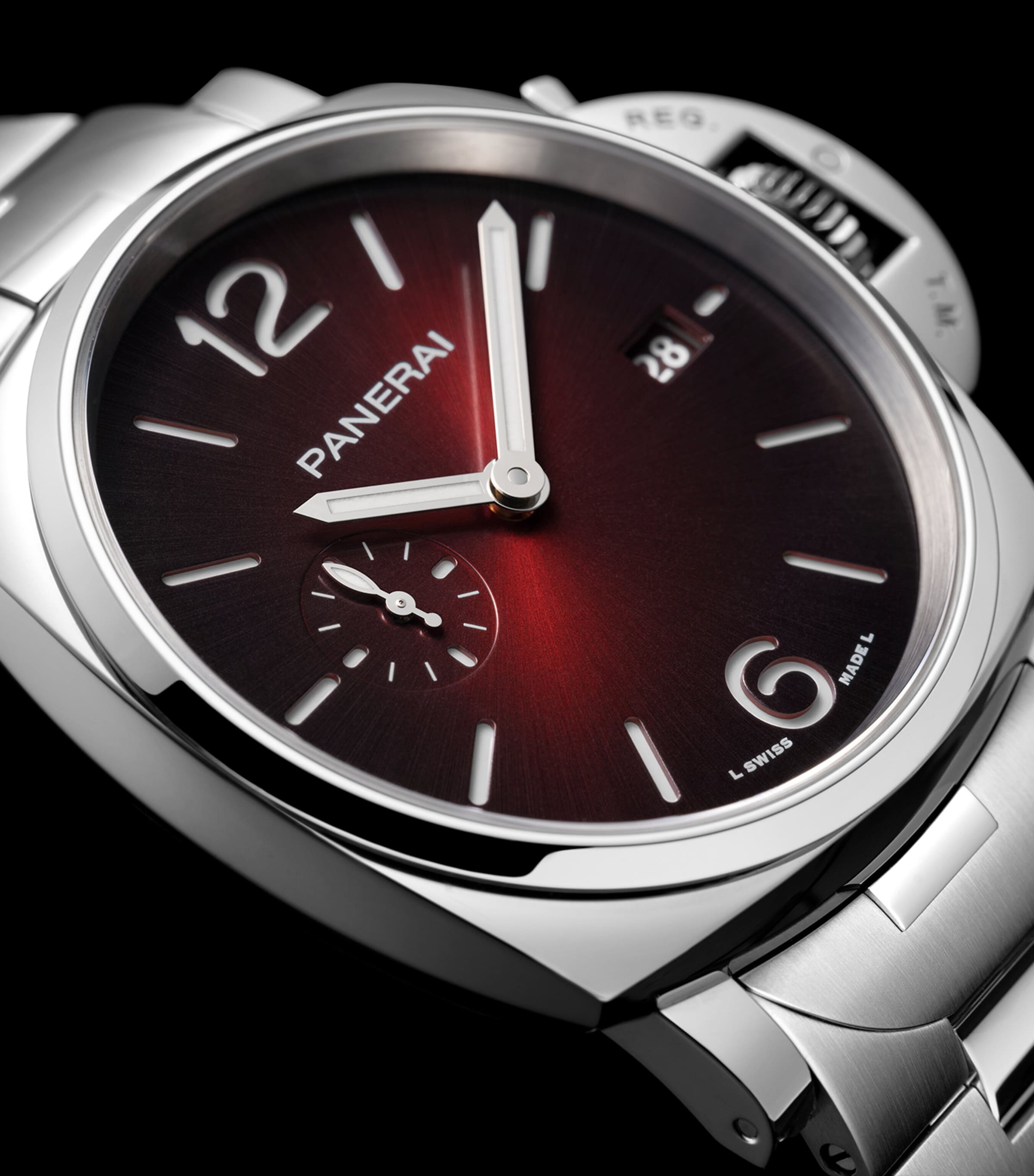 Stainless Steel Luminor Due Watch 42mm RED Image 4