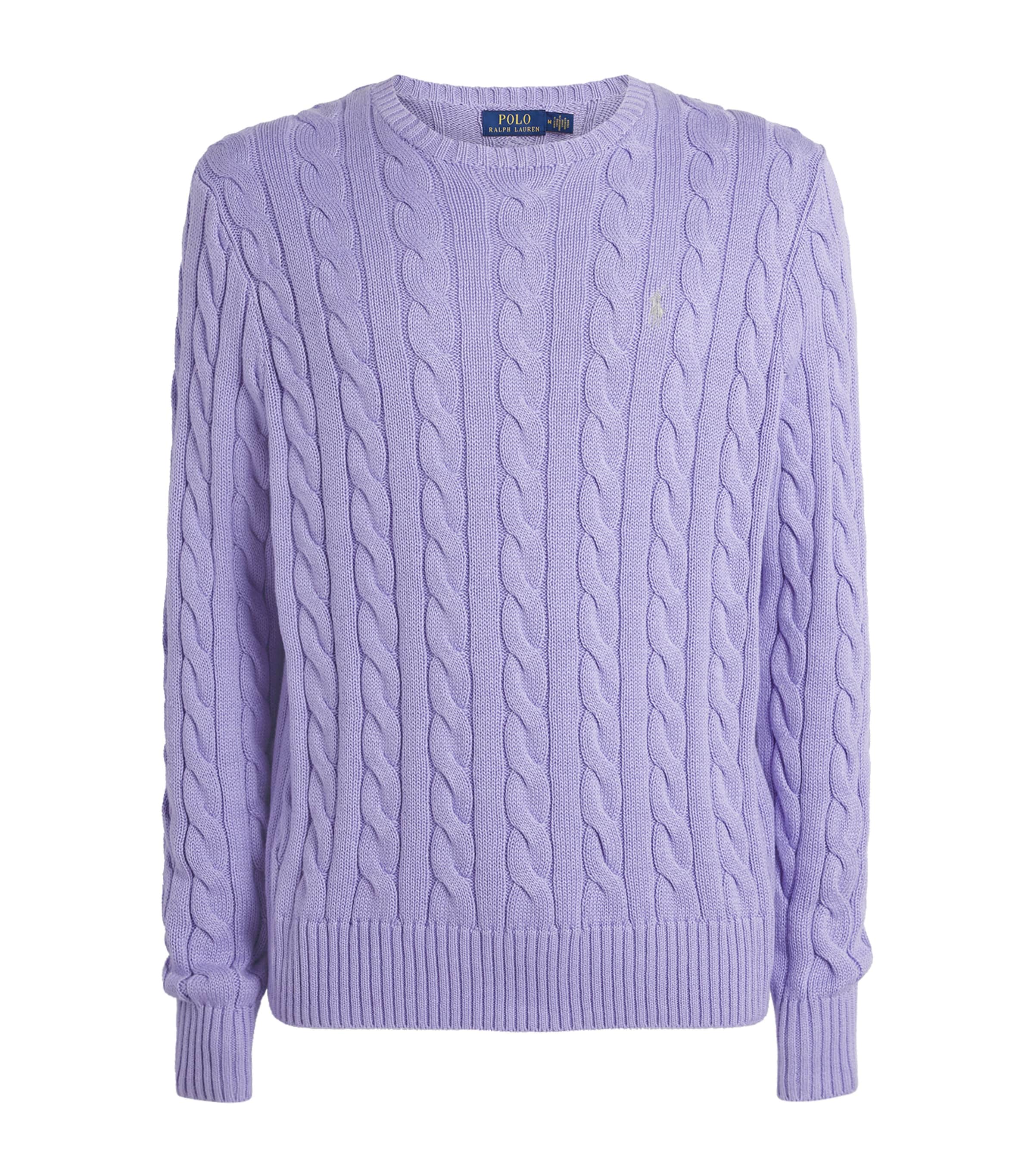 Cotton Cable-Knit Sweater SKY LAVENDAR Image 1