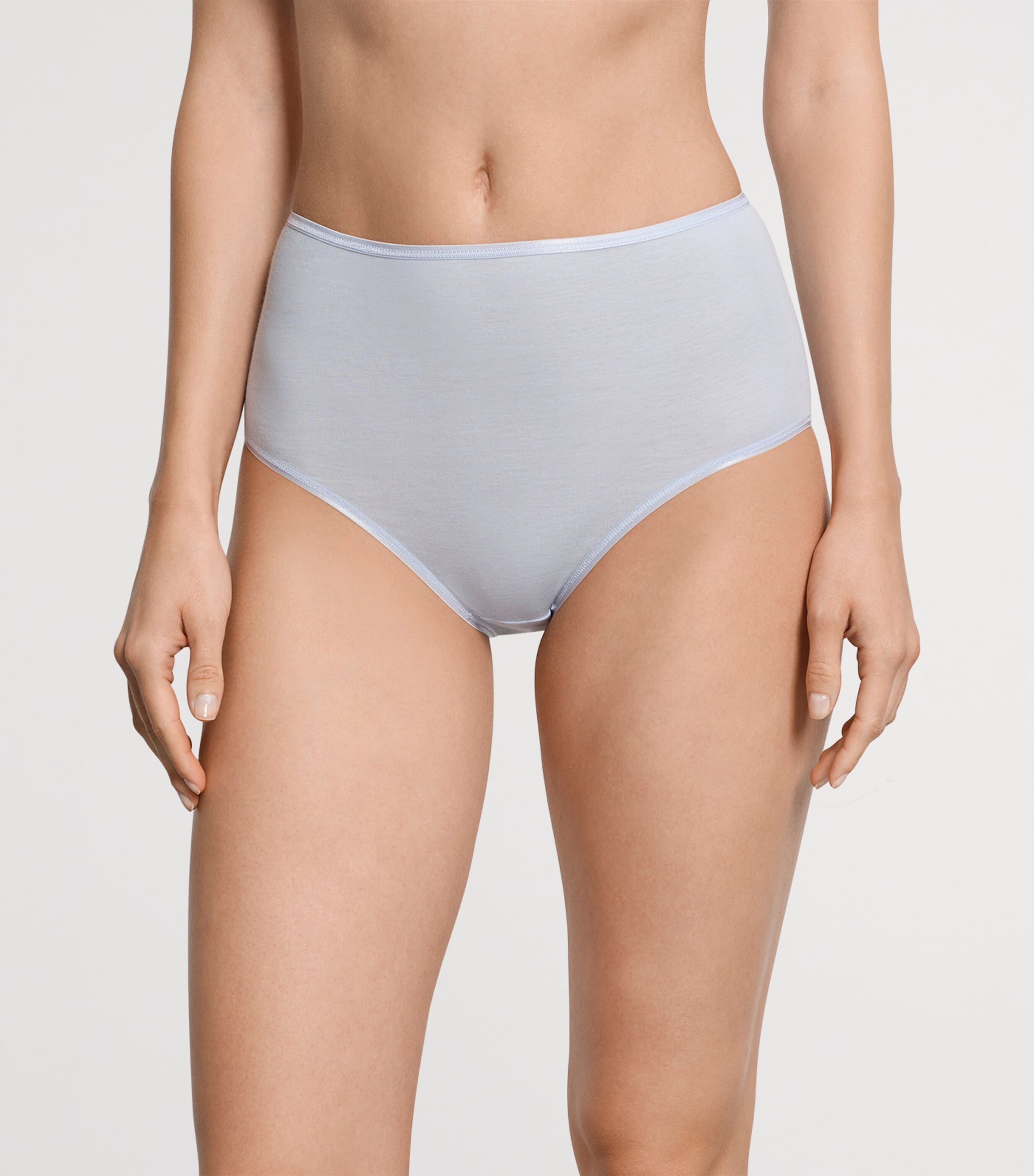 Hanro Womens Cotton Seamless Maxi Briefs Blue Dove Image 2