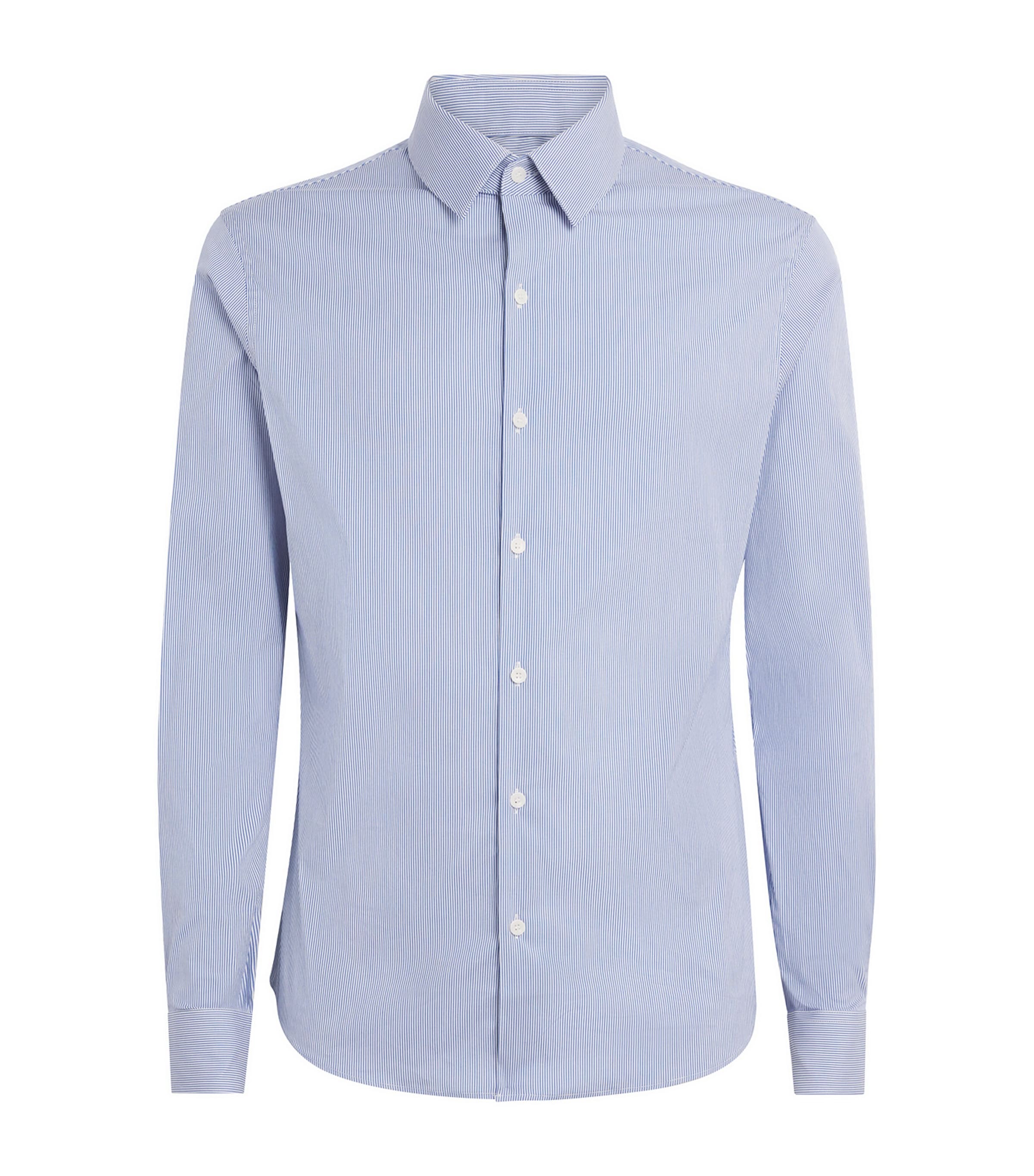 Sandro Paris Mens Cotton Stripe Shirt White / Blue Image 1