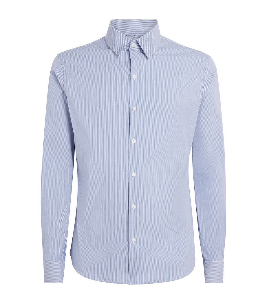 Sandro Paris Mens Cotton Stripe Shirt White / Blue Image 1