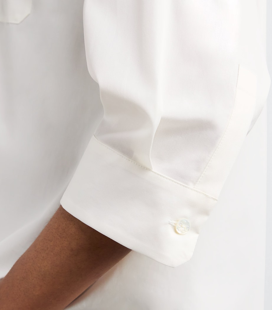 Cotton Poplin Flared Shirt WHITE Image 6