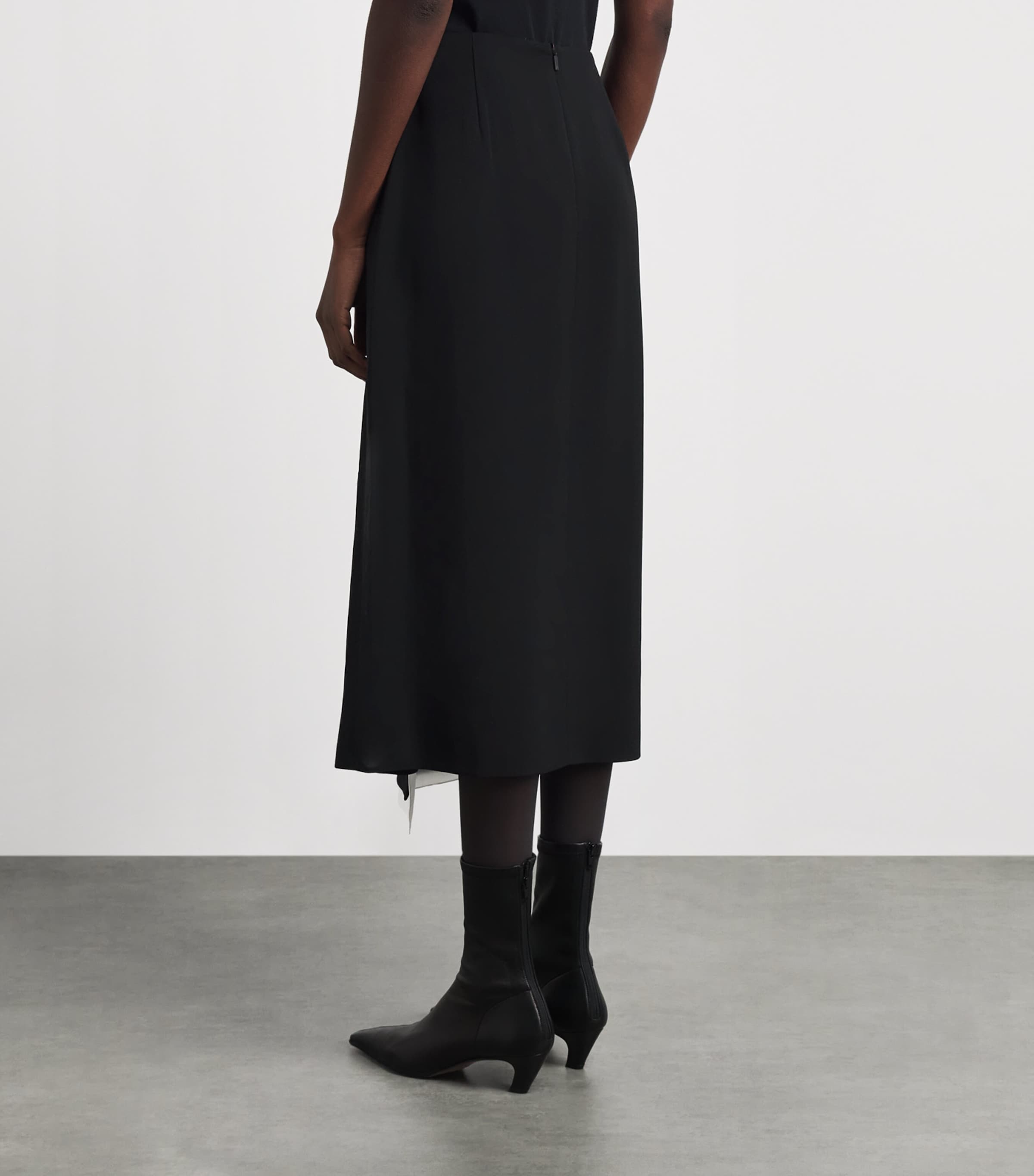 Lafayette 148 Womens Asymmetric A-Line Midi Skirt Black Image 5
