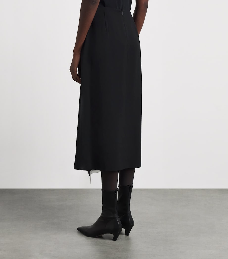 Lafayette 148 Womens Asymmetric A-Line Midi Skirt Black Image 5