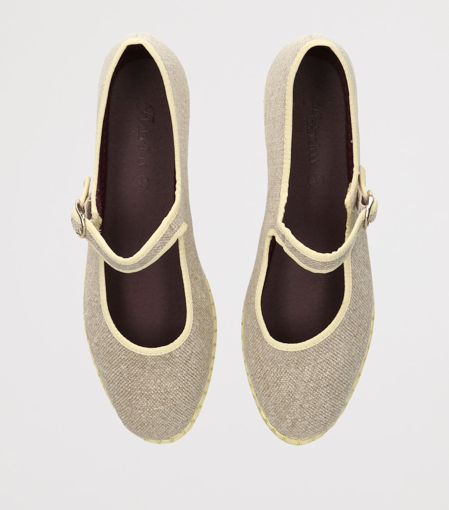Flabelus Linen Imelda Mary Janes Bone/comb Image 4