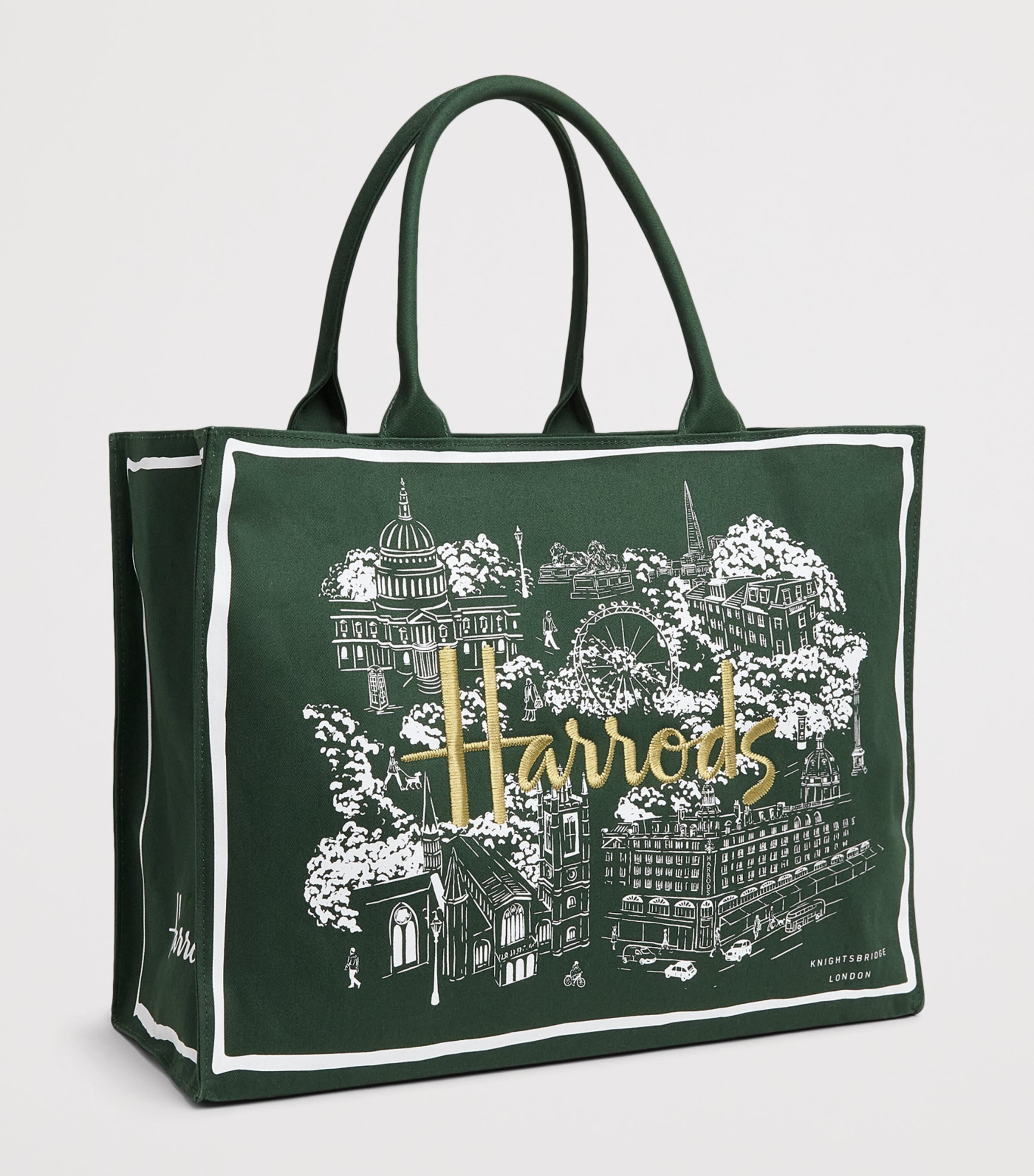 Harrods City Stories Shoulder Tote Bag Green Image 2