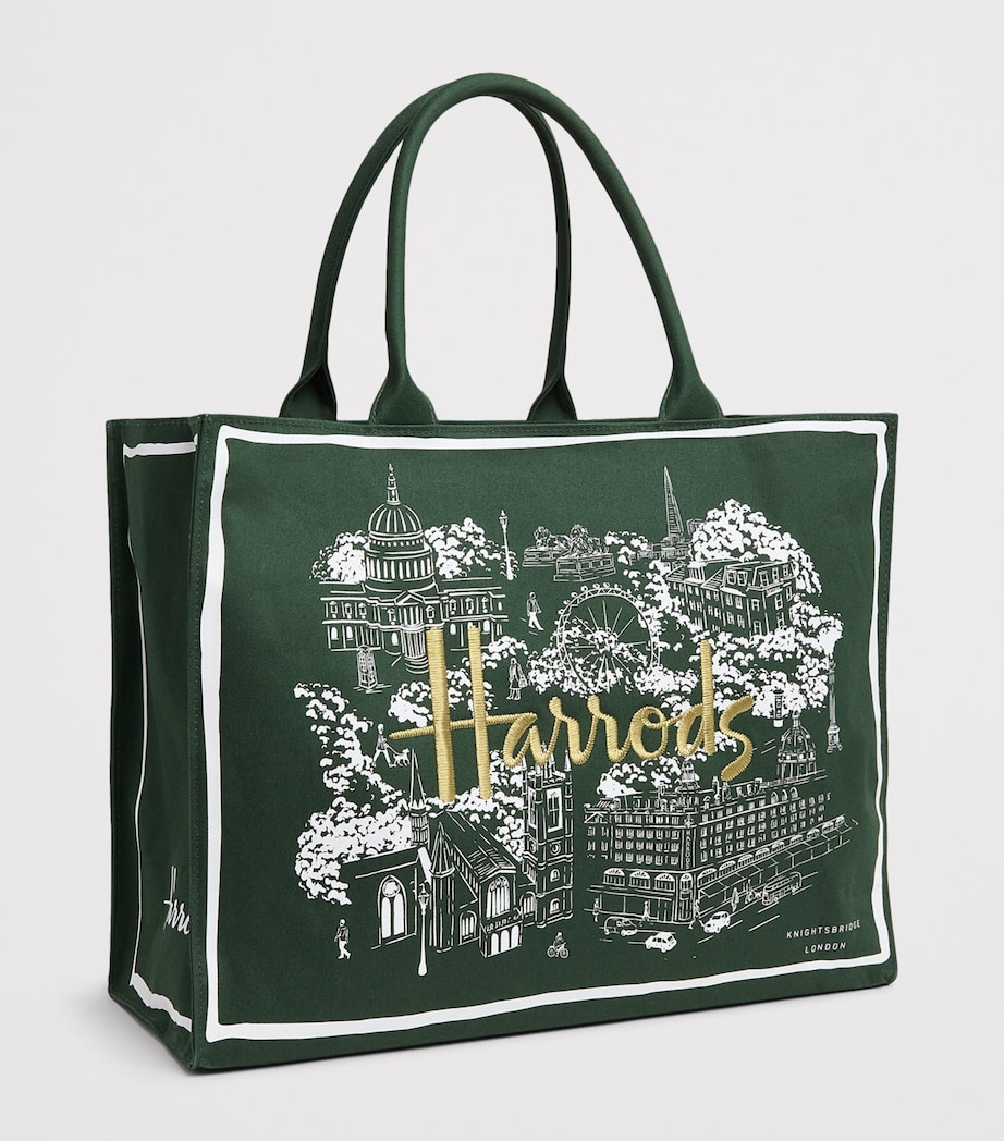 Harrods City Stories Shoulder Tote Bag Green Image 2