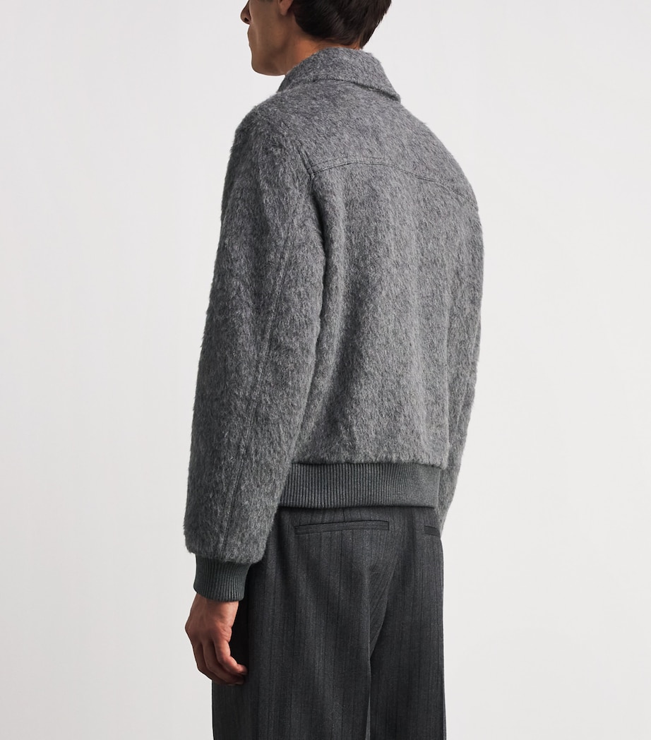 CHÉ Mens Wool-Blend Verbier Bomber Jacket Stone Grey Image 5