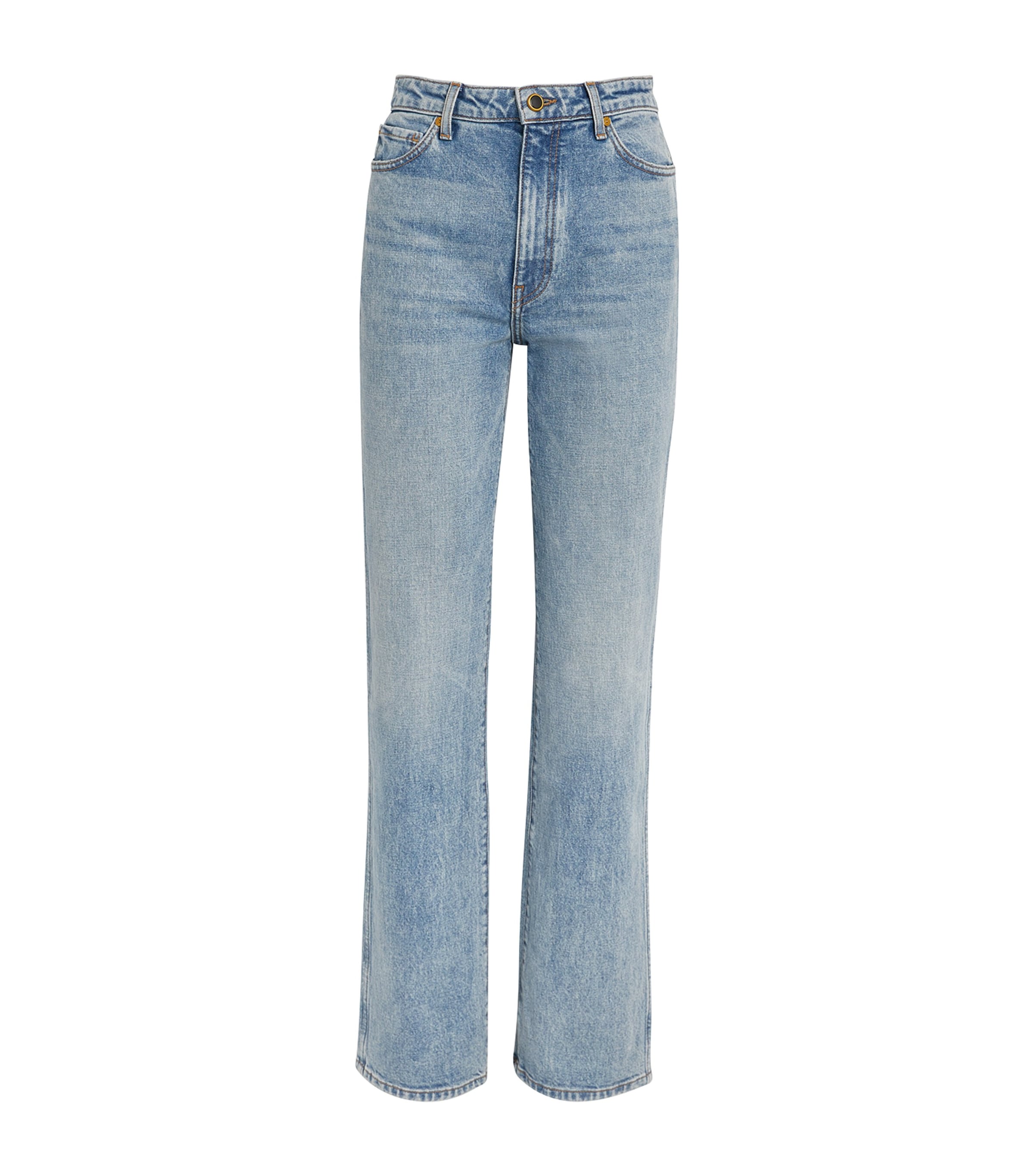 Shop Khaite Danielle Straight Jeans In Blue