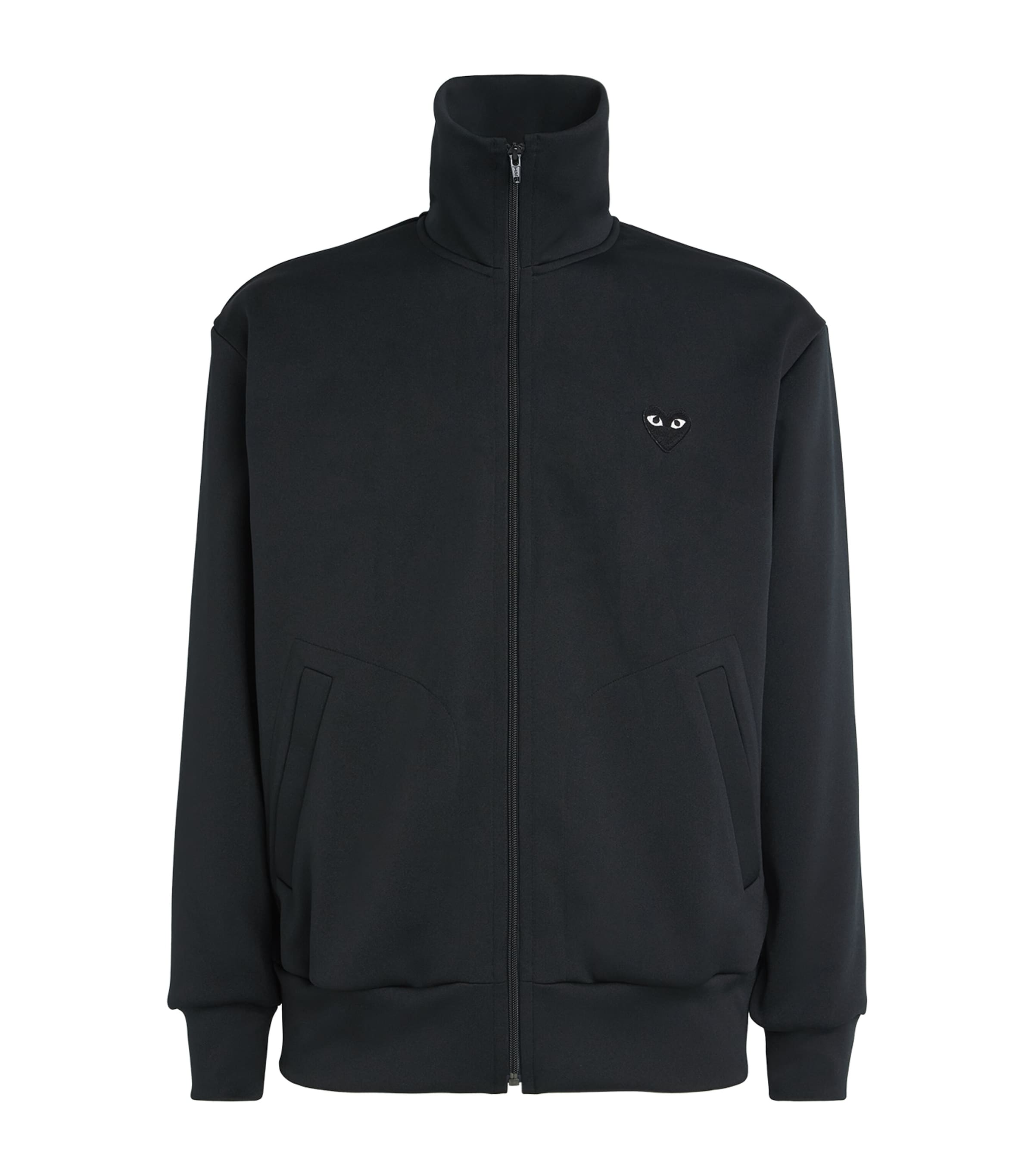 Comme Des Garçons Play Heart Applique Track Jacket In Black