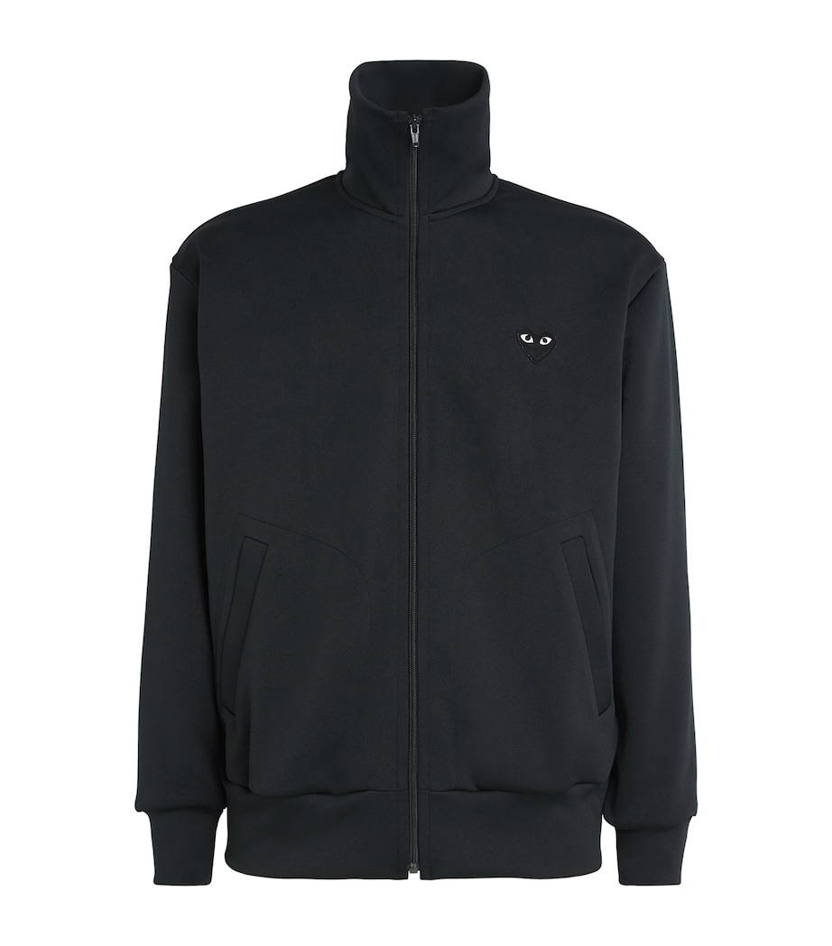 Zip-Up Heart Sweatshirt BLACK Image 1