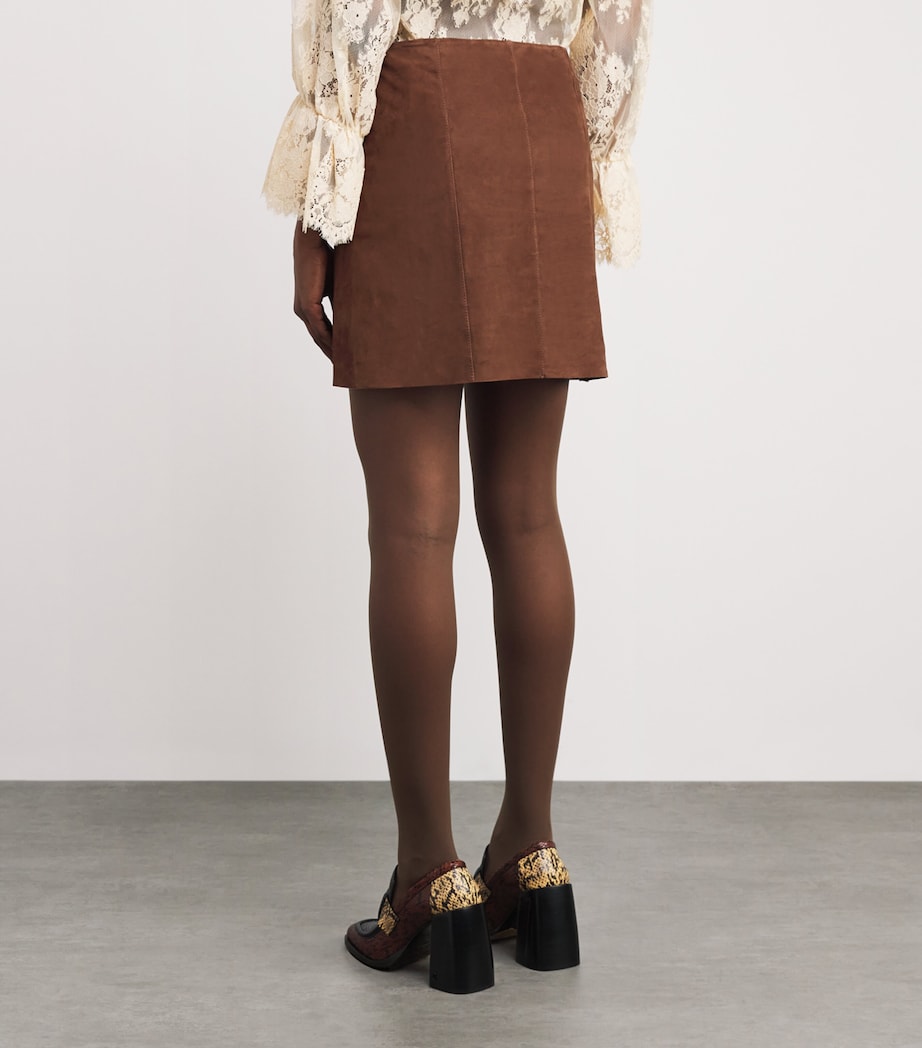 Suede Wiley Mini Skirt BROWN Image 4
