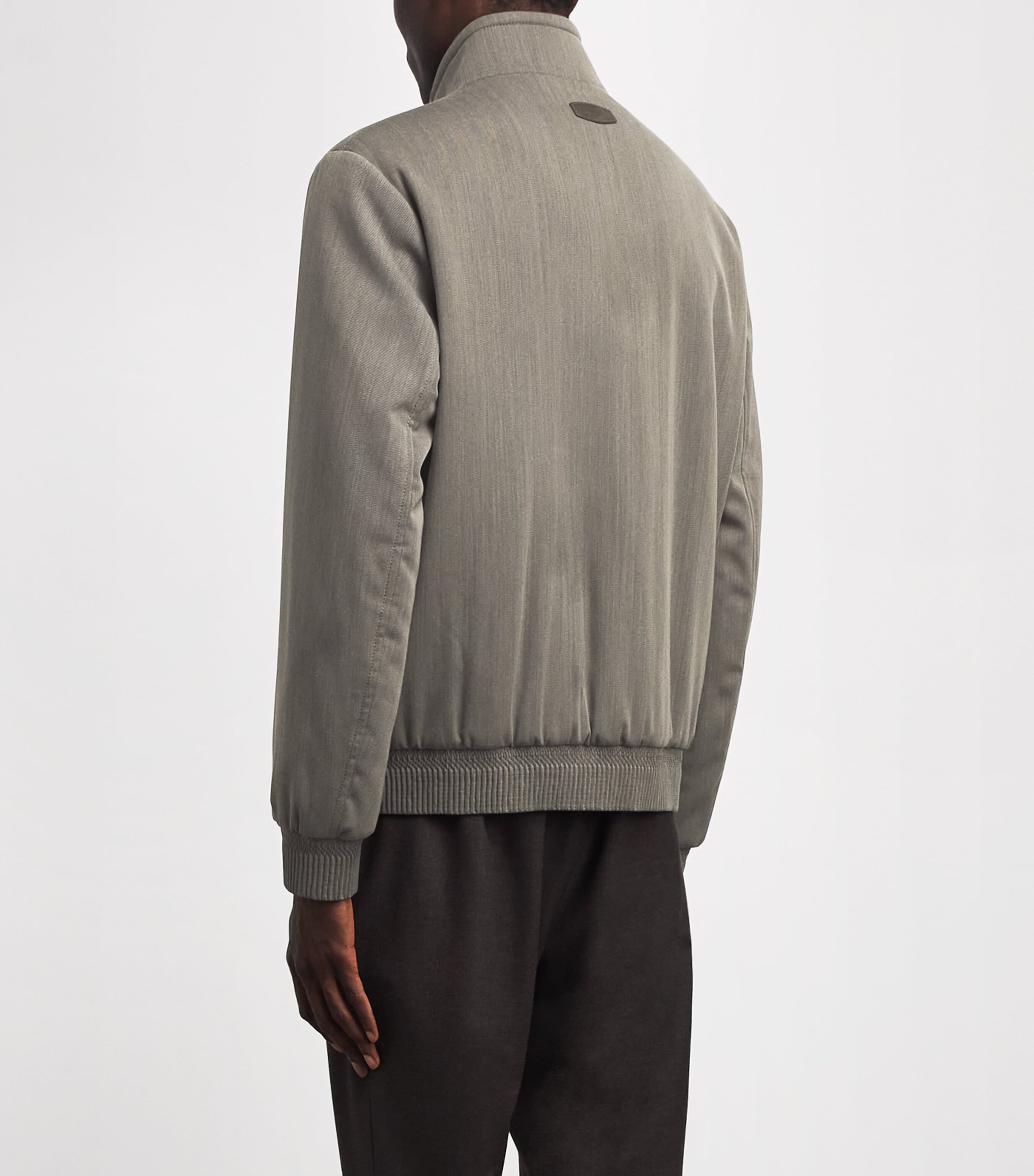 Brett Johnson Mens Wool-Blend Bomber Jacket Verde Lieve Image 5