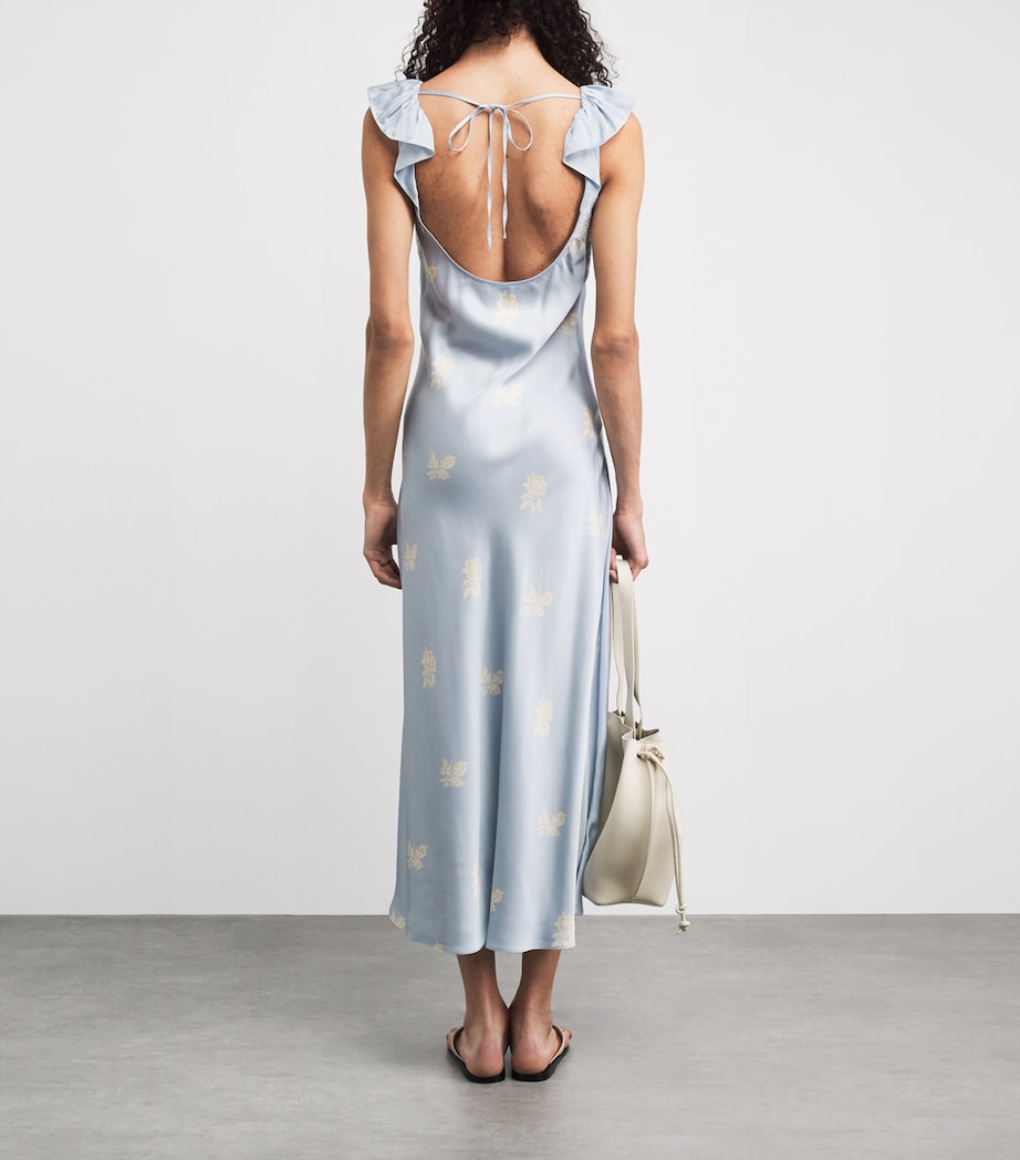 Claudie Pierlot Womens Satin Floral Print Maxi Dress Light Print Image 4
