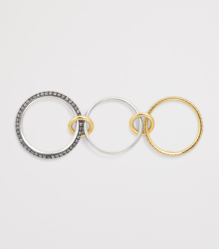 Mixed Gold and Diamond Scorpio Ring STERLING SILVER Image 3