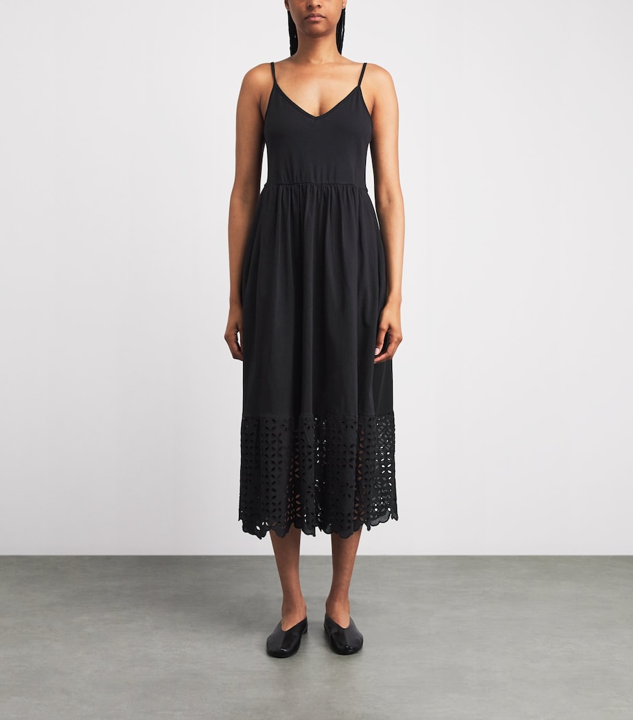 ME+EM Womens Broderie Anglaise 2-in-1 Maxi Dress Black Image 6