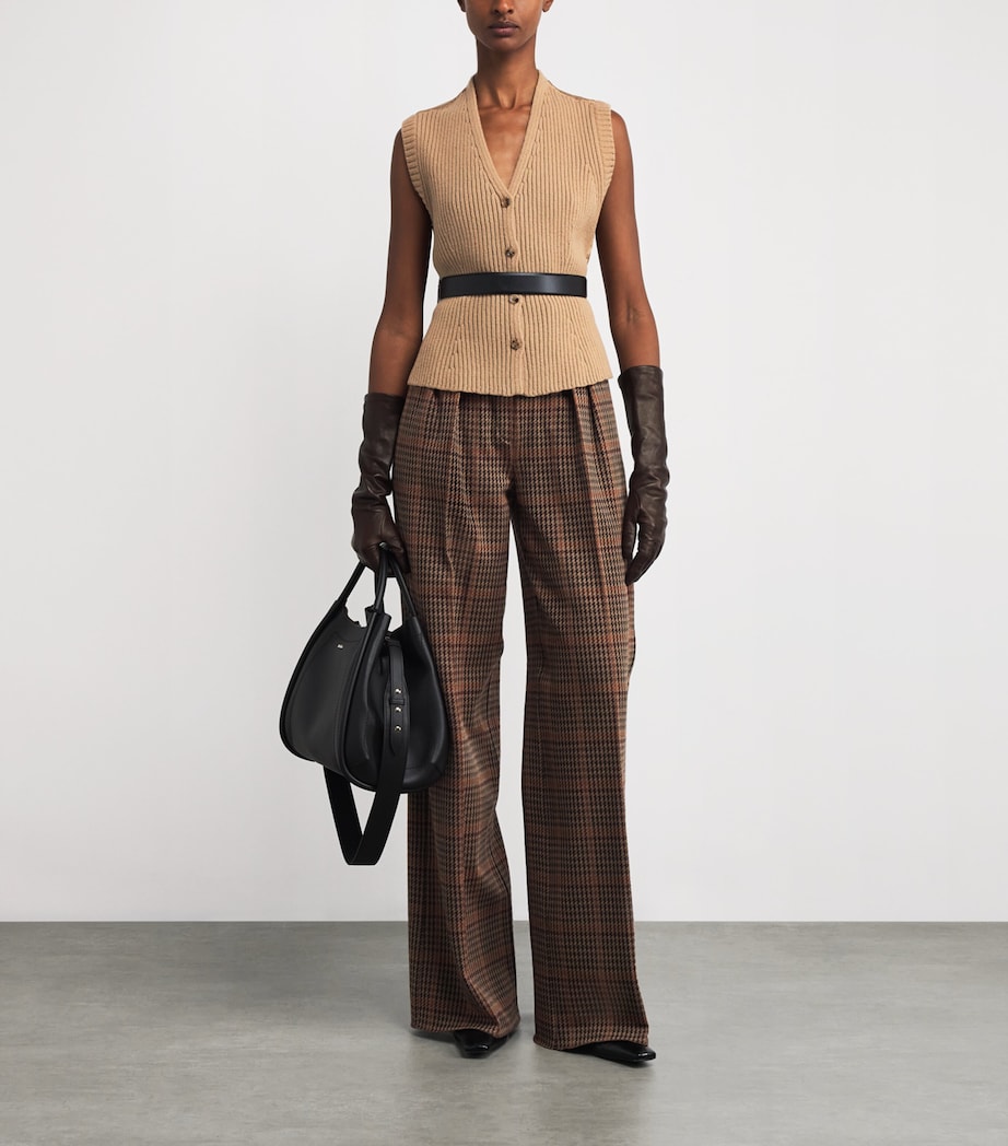 Wool-Cashmere-Blend Knitted Gilet CAMEL Image 2