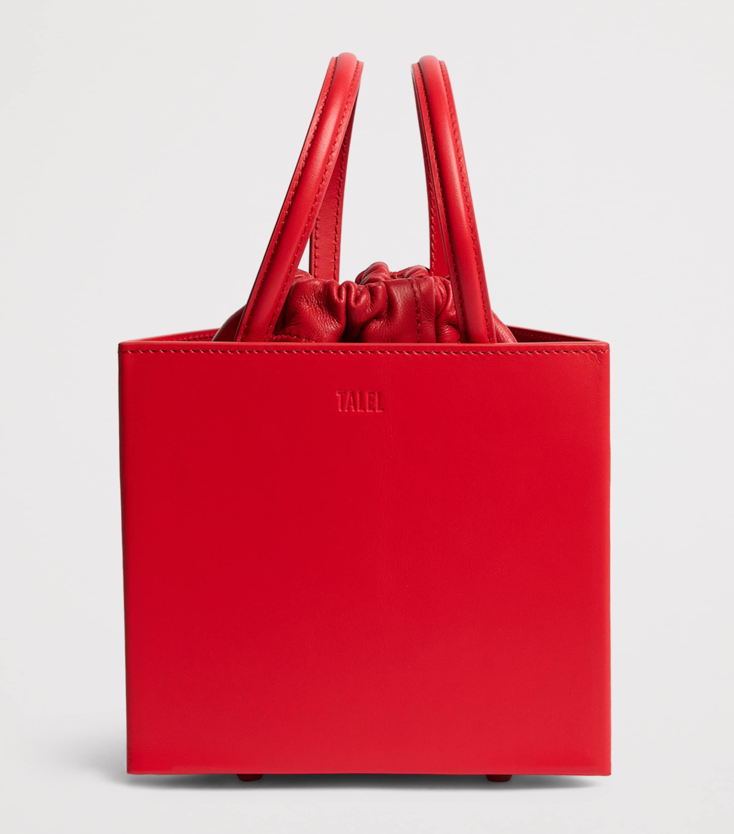 Talel Paris Leather Triangle Top-Handle Bag Red Image 3
