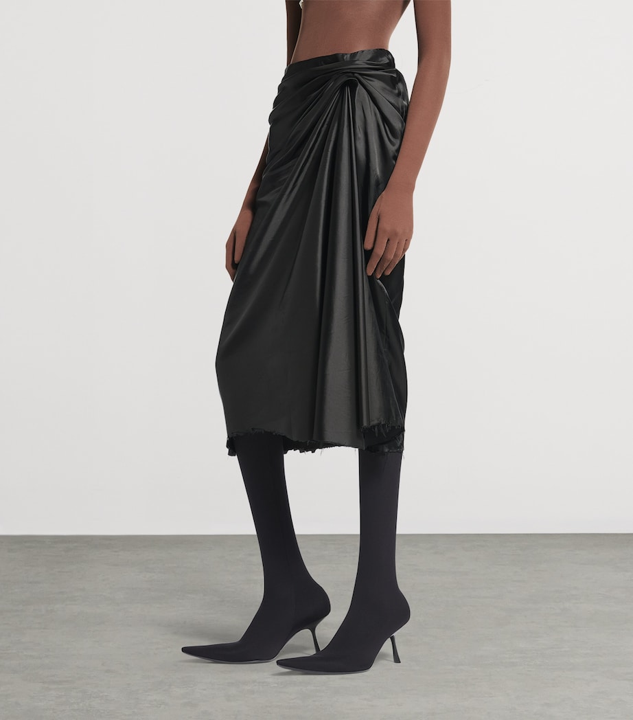 Satin Gathered Midi Skirt 1000 Image 2