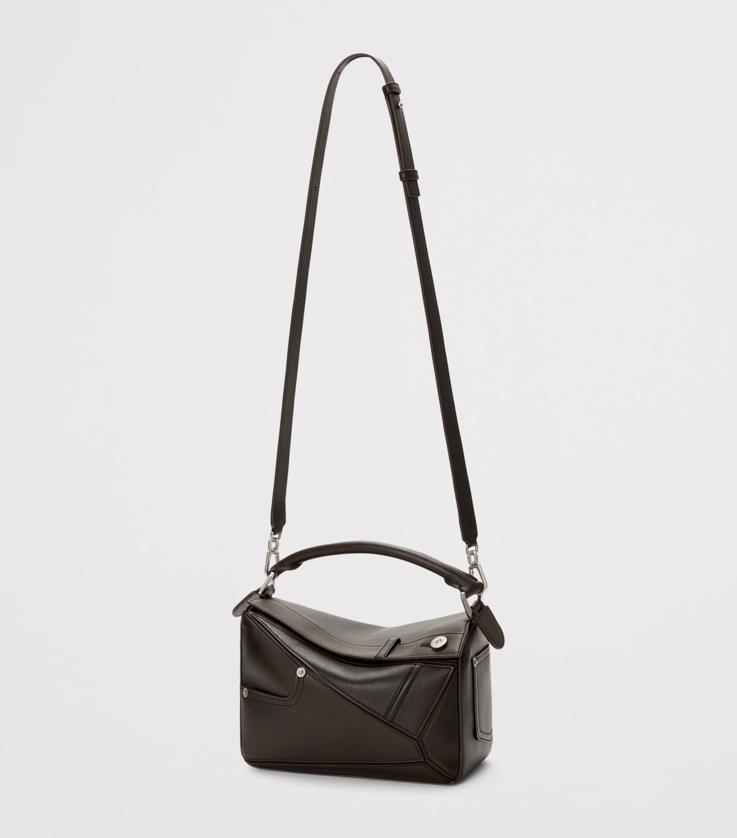 Small Calfskin Puzzle Panta Top-Handle Bag VINTAGE BROWN Image 8