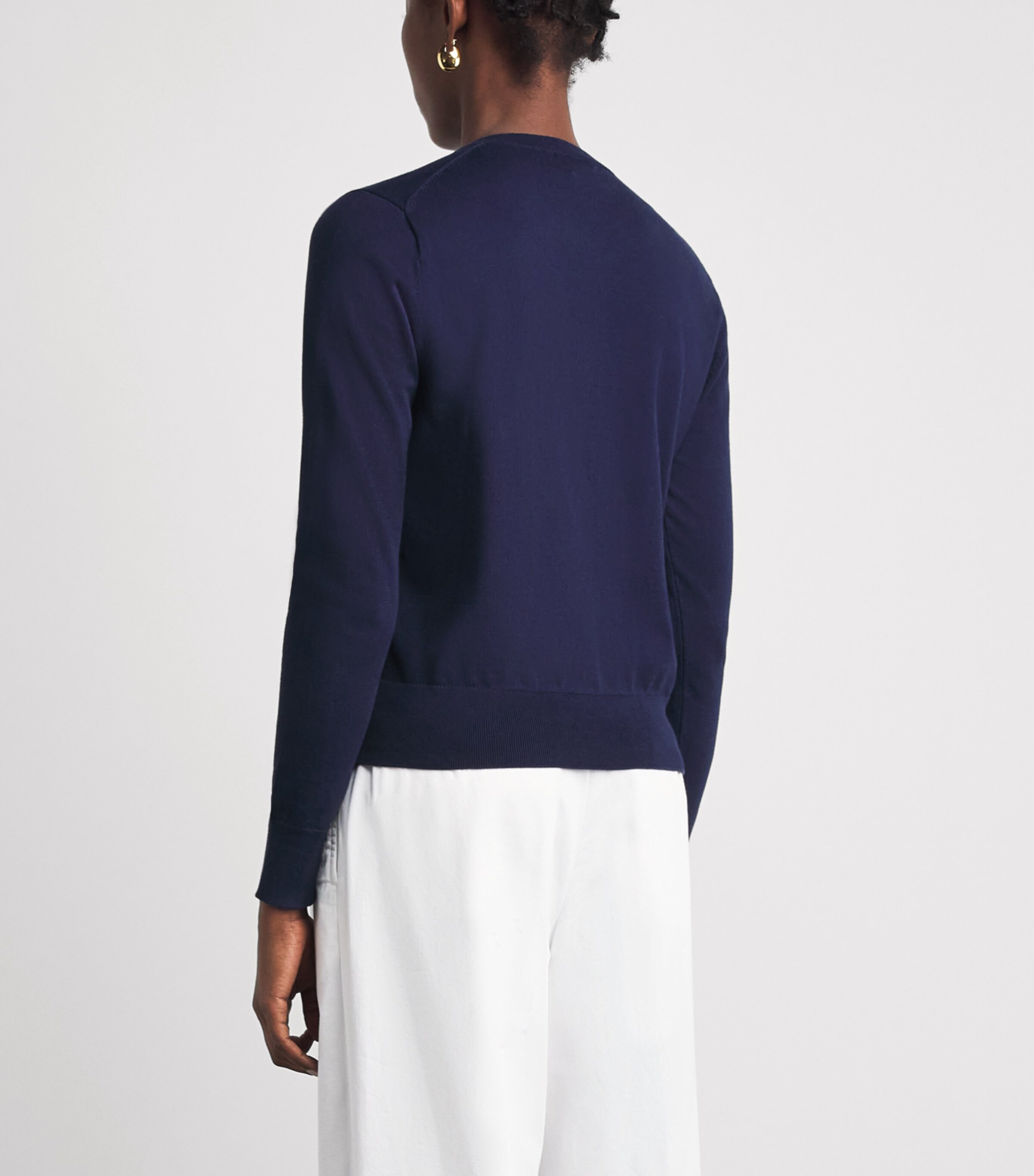 Polo Ralph Lauren Womens Cotton-Blend Cardigan Bright Navy Image 5