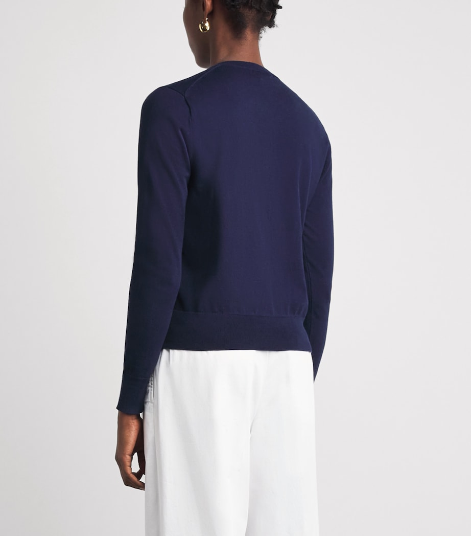 Polo Ralph Lauren Womens Cotton-Blend Cardigan Bright Navy Image 5