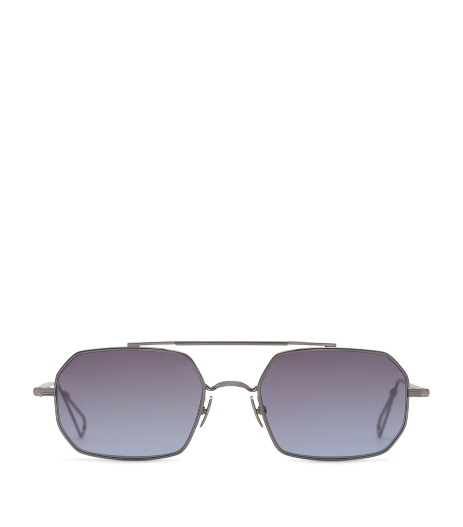 Ahlem Clovis Ruthenium Rectangle Sunglasses Ruthenium/ Blu Grad Image 1