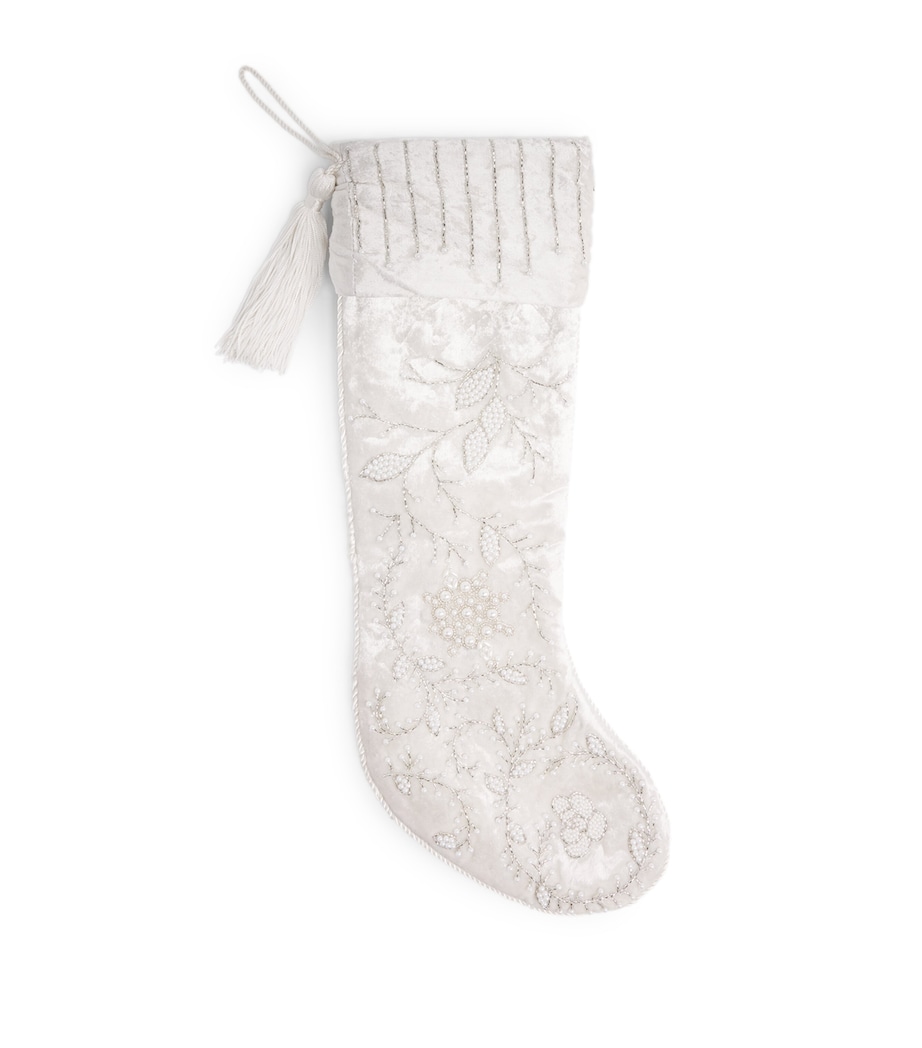Harrods Flower-Embellished Stocking White/silver Image 1