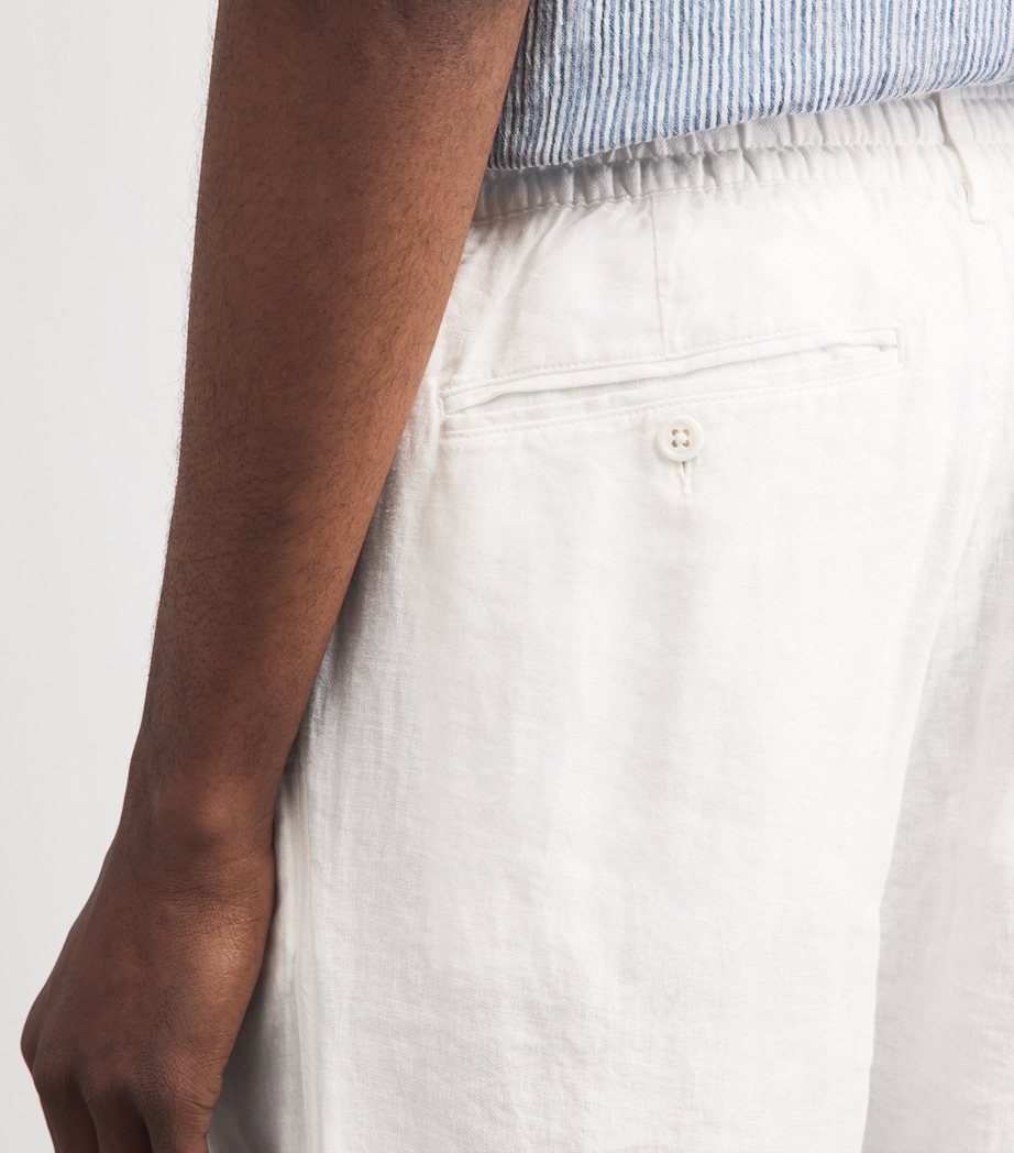 Polo Ralph Lauren Mens Linen Drawstring Prepster Trousers Ceramic White Image 3
