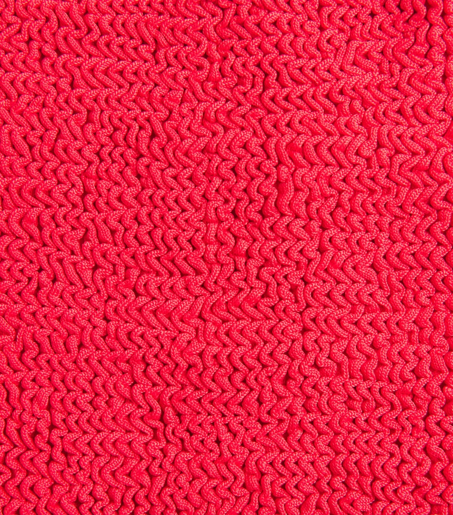 Hunza G Womens Coverage Square-Neck Swimsuit Red Image 4