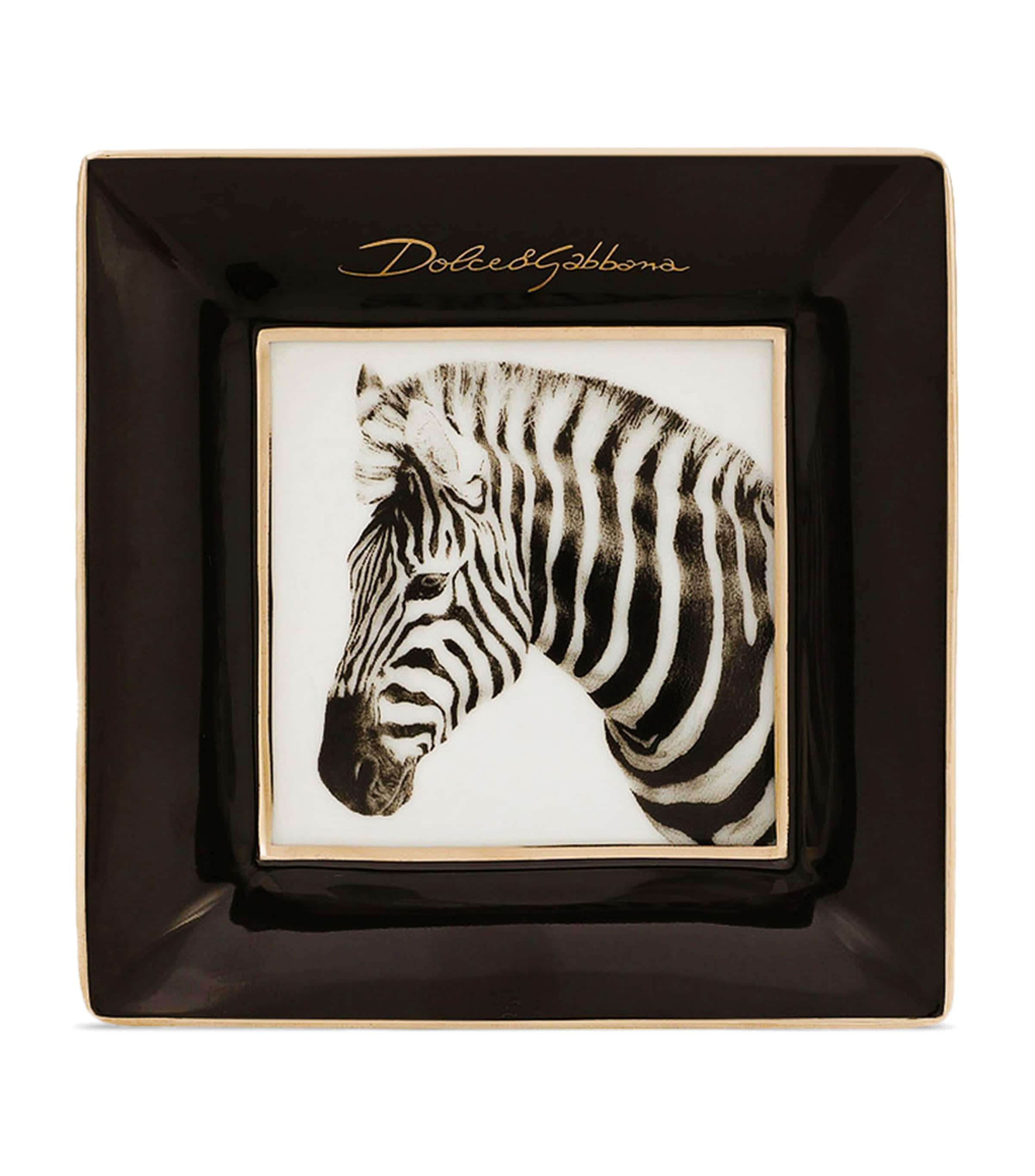 Set of 3 Porcelain Zebra Decorative Square Plates (10cm) UZ004-ZEBRA Image 3
