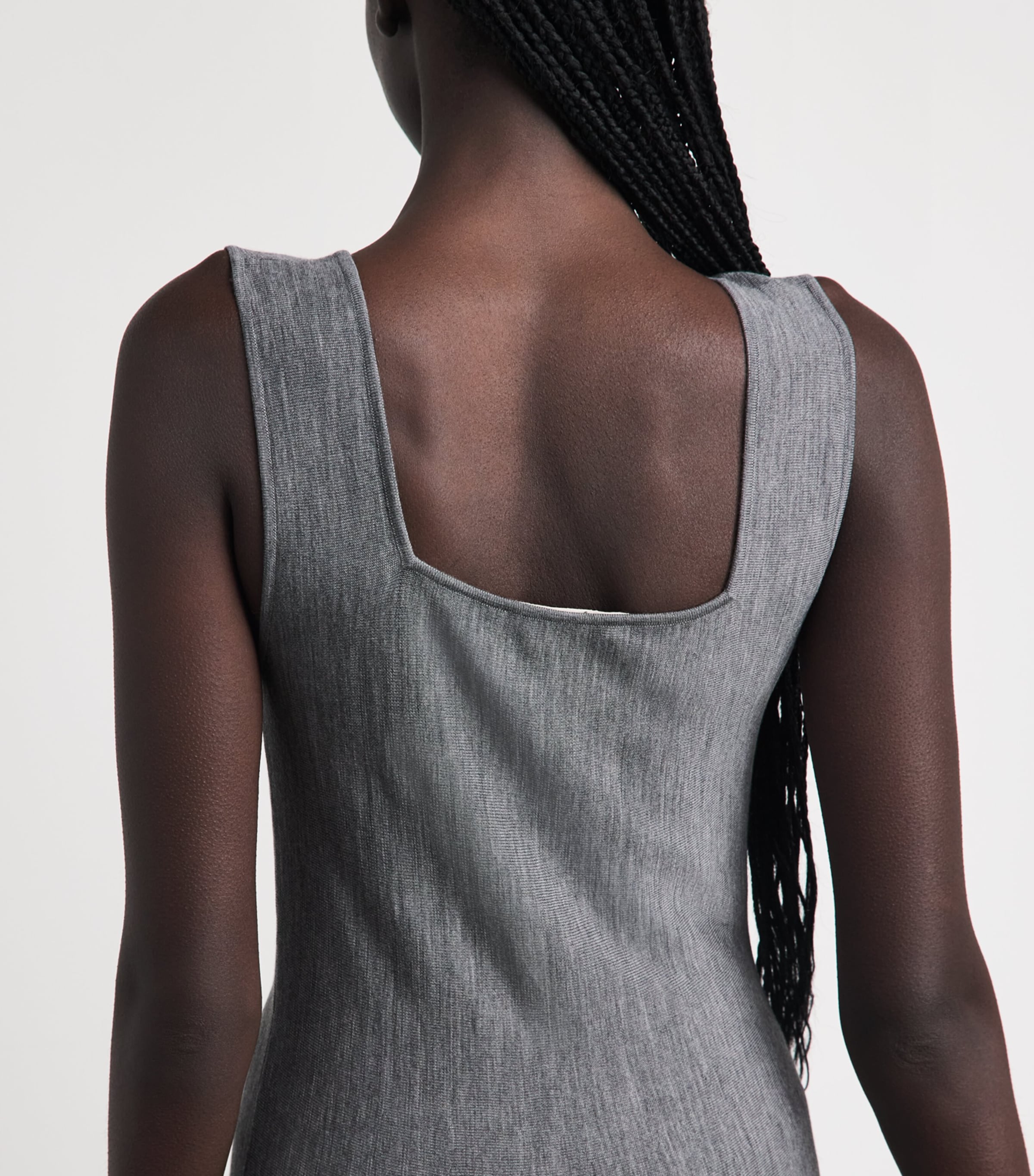 Khaite Womens Merino Wool Seberg Midi Dress Sterling Image 3