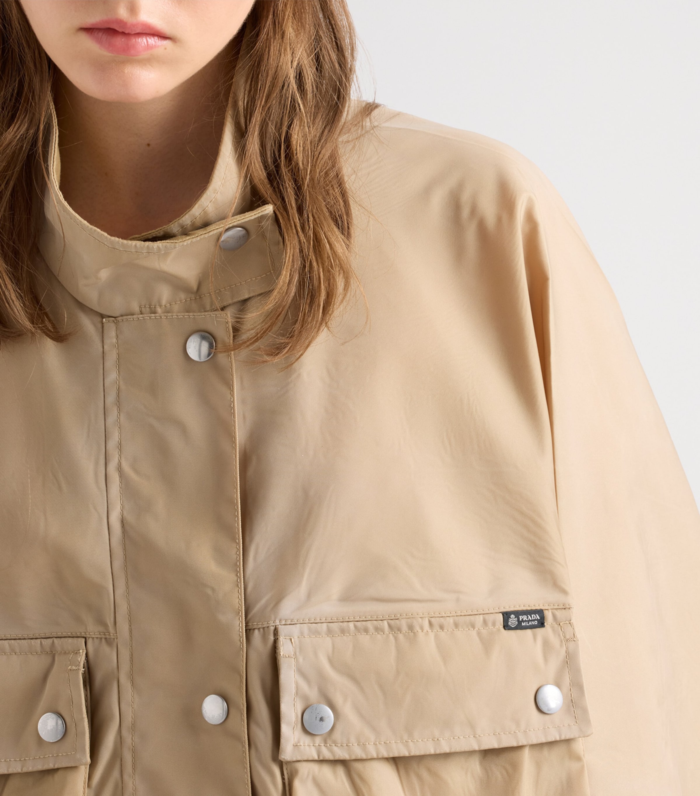 Prada Womens Washed Re-Nylon Jacket Brown Image 3