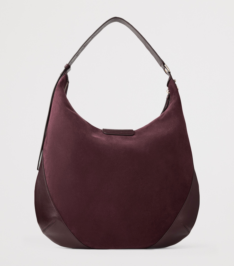 Jimmy Choo Womens Medium Suede Bar Shoulder Bag Deep Merlot/deep Mer Image 4
