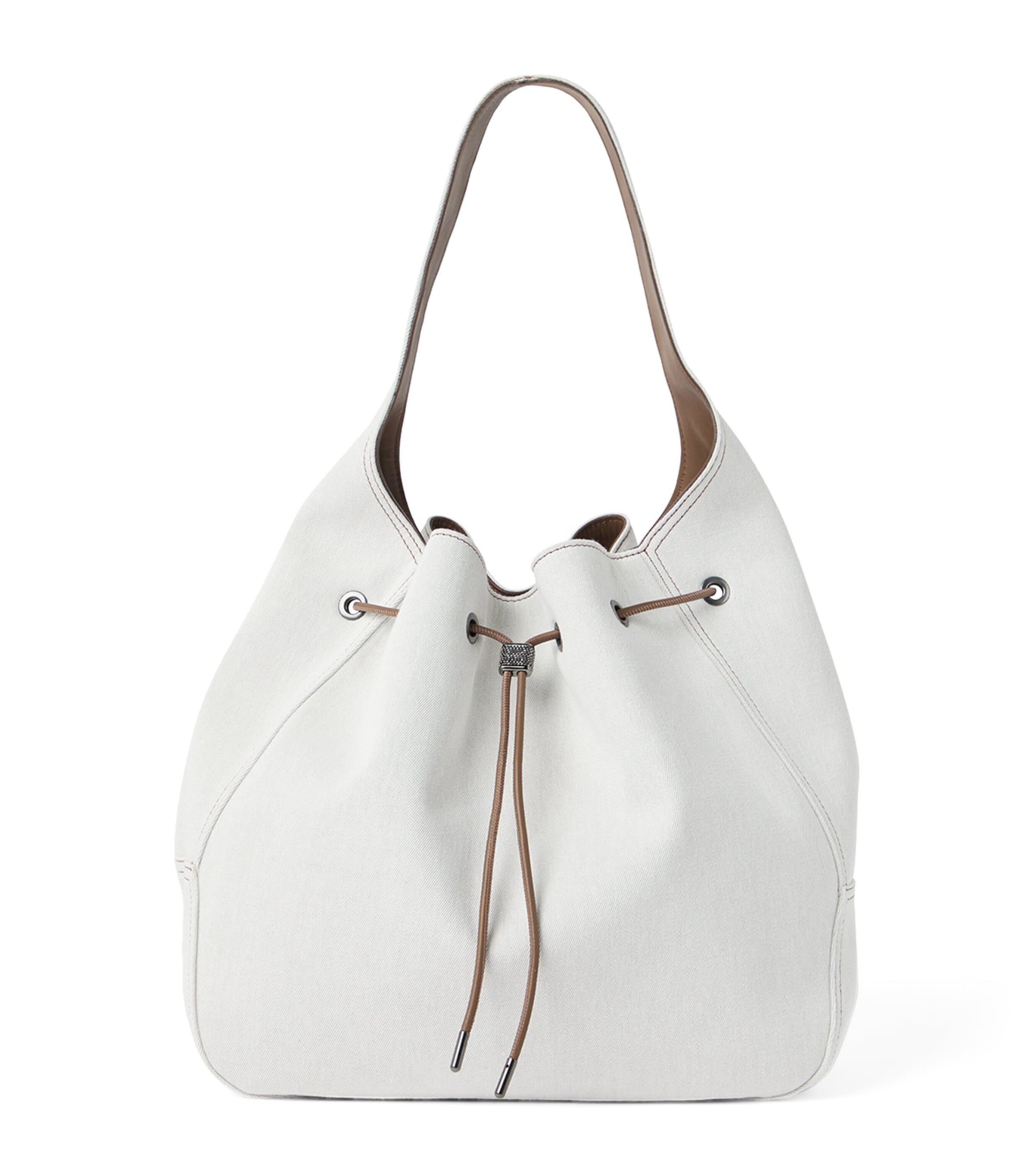 BRUNELLO CUCINELLI COTTON-LINEN BC DUO BUCKET BAG